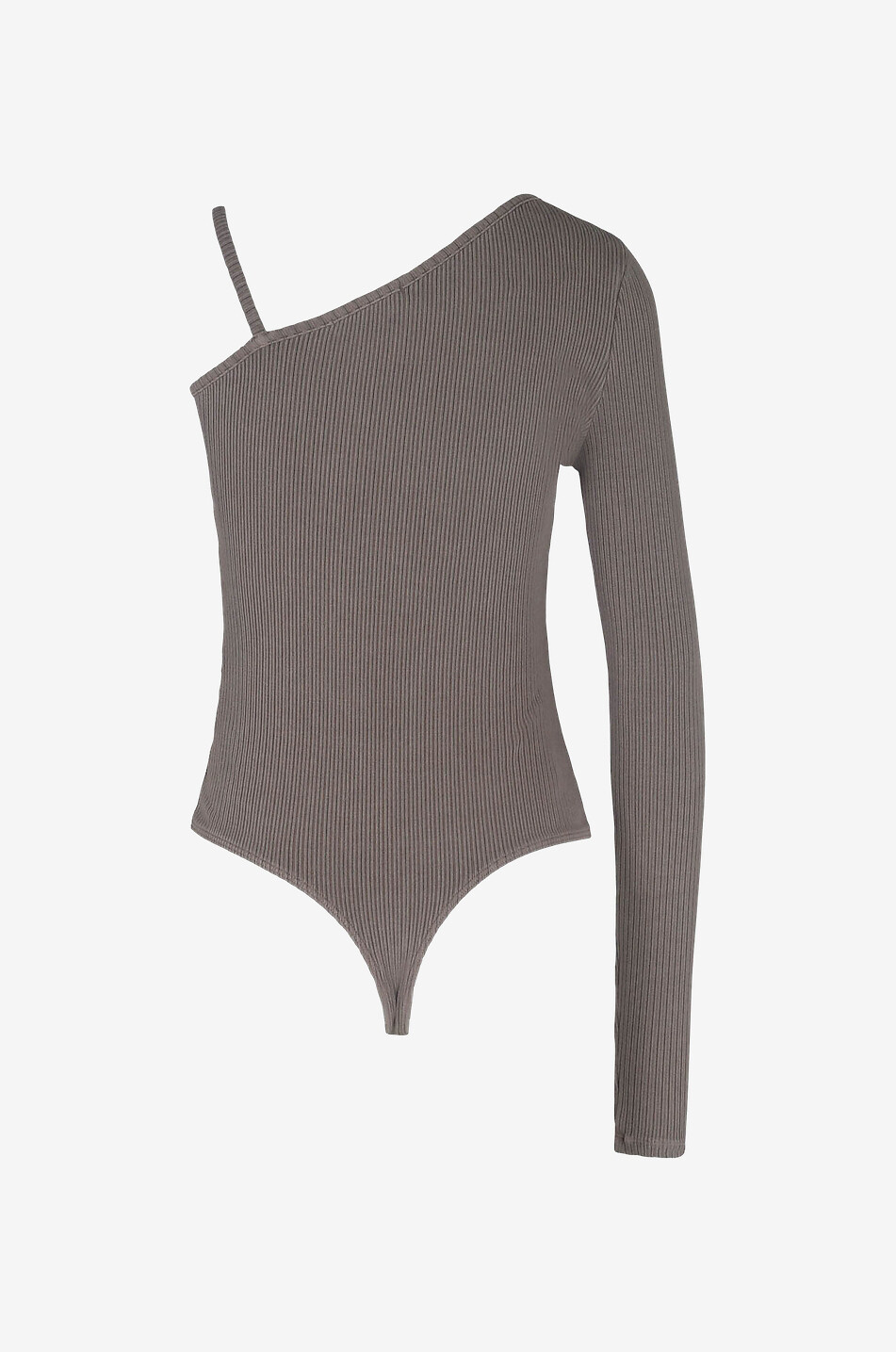 One Shoulder cotton blend long sleeved bodysuit