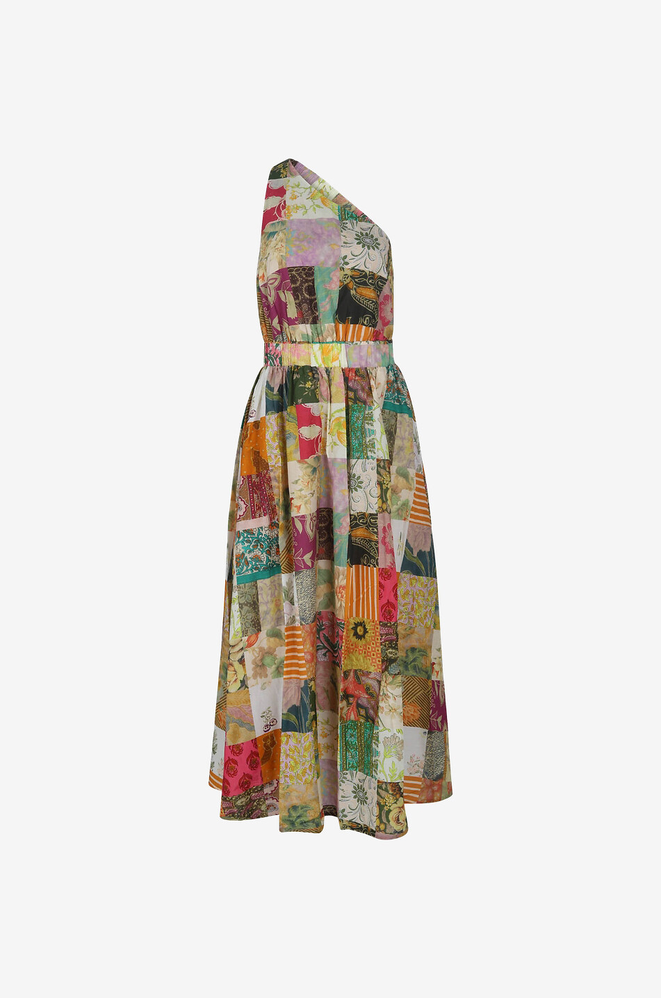 Robe longue en coton et soie Hattie
