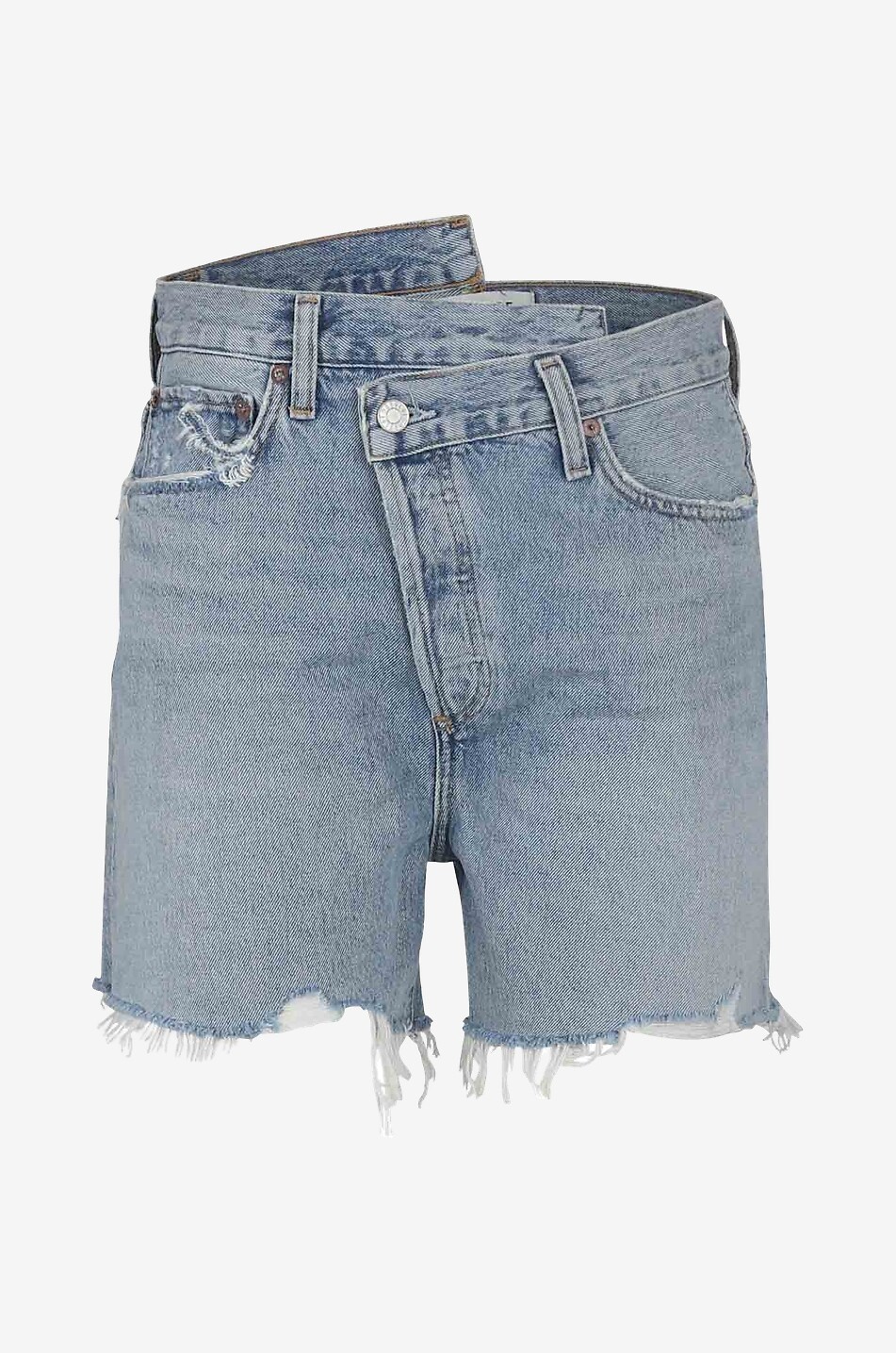 Ausgefranste Jeansshorts Criss Cross Symbol