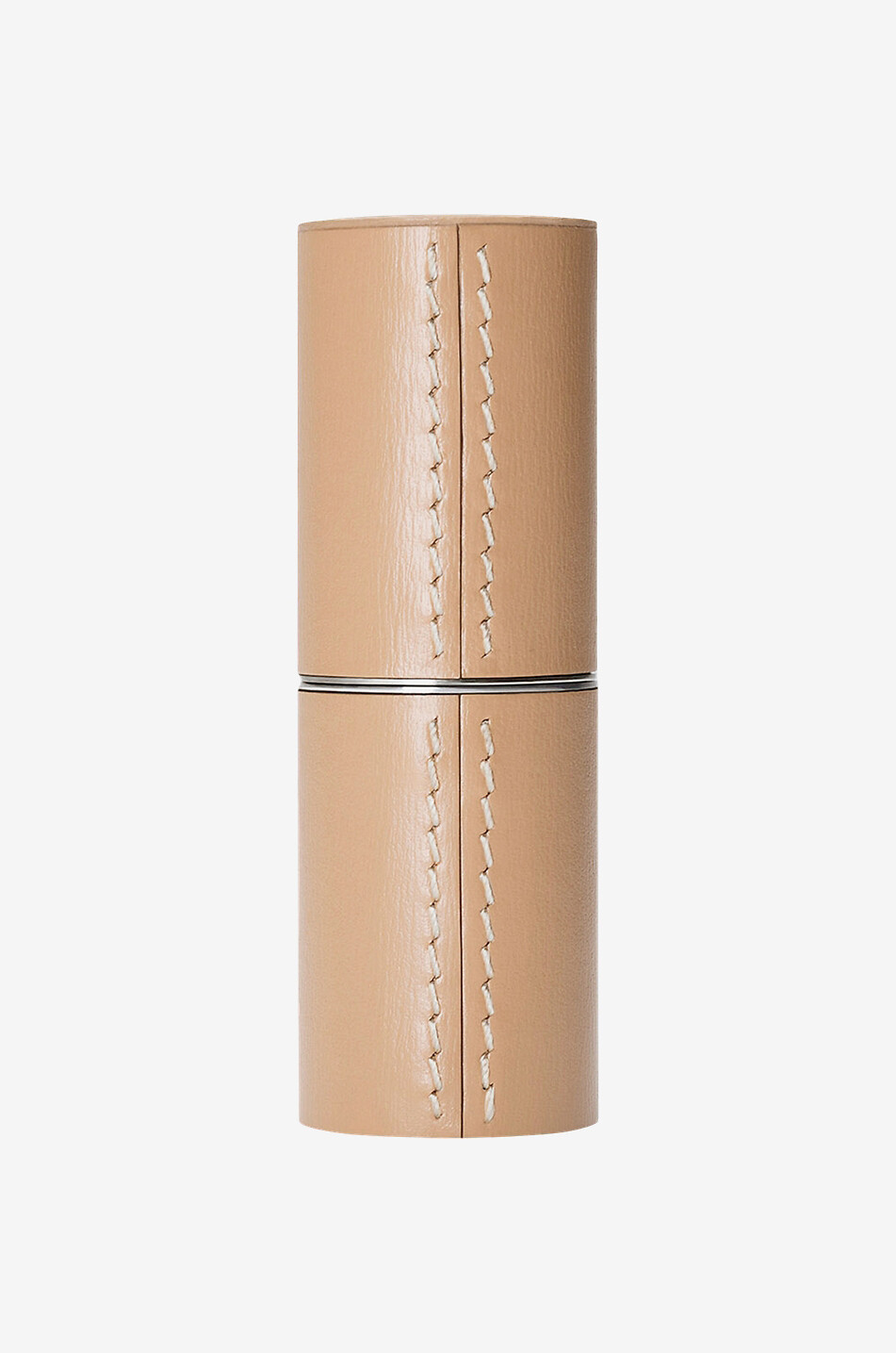 Refillable leather lipstick case