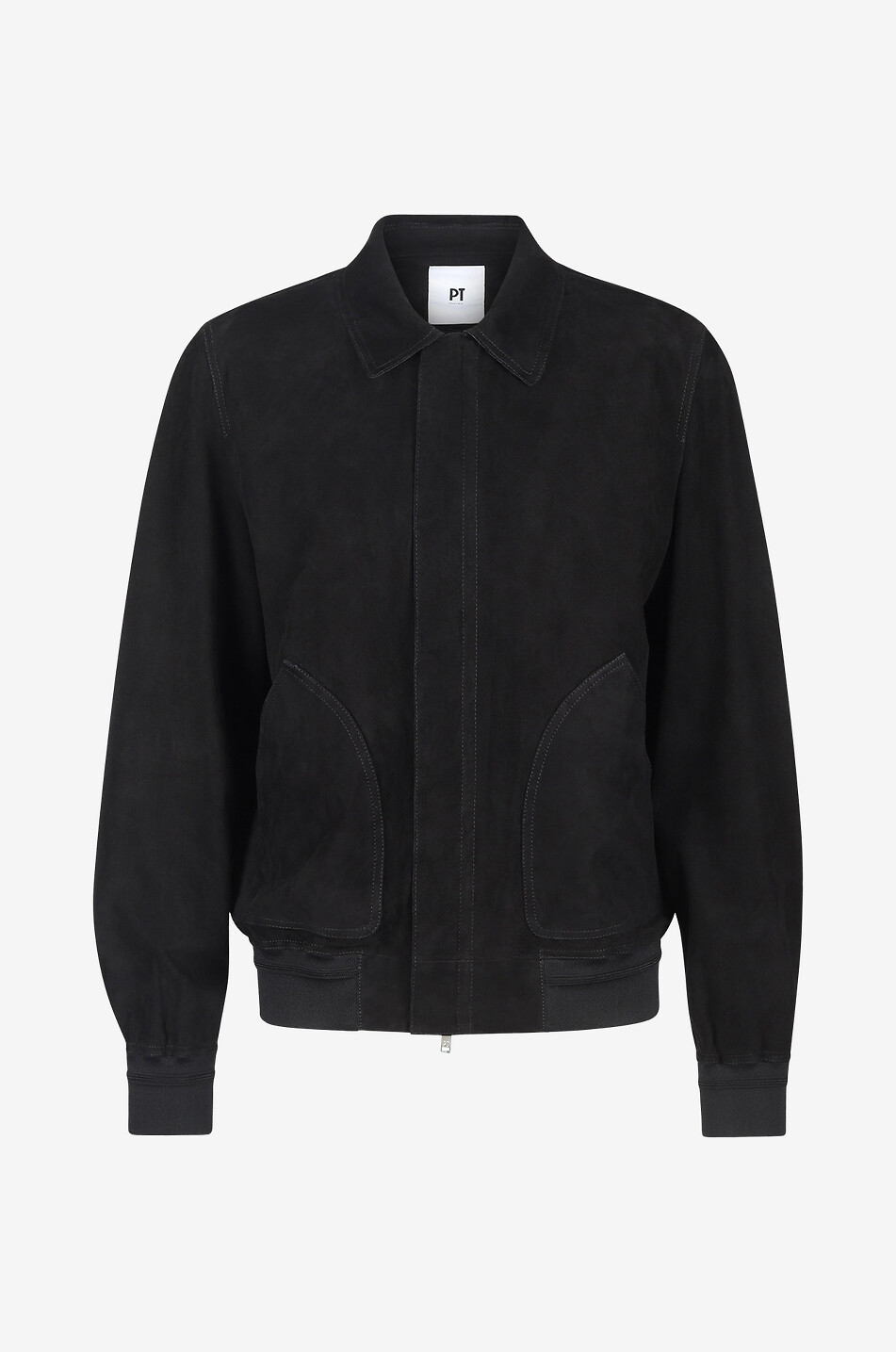 Bomber en daim à col chemise