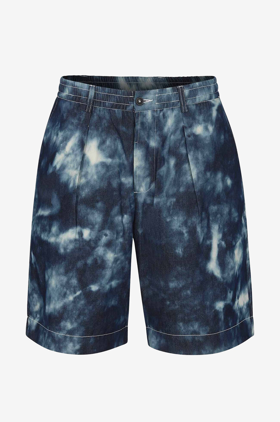 Bermudashorts in Tie-Dye-Optik Pleated Track