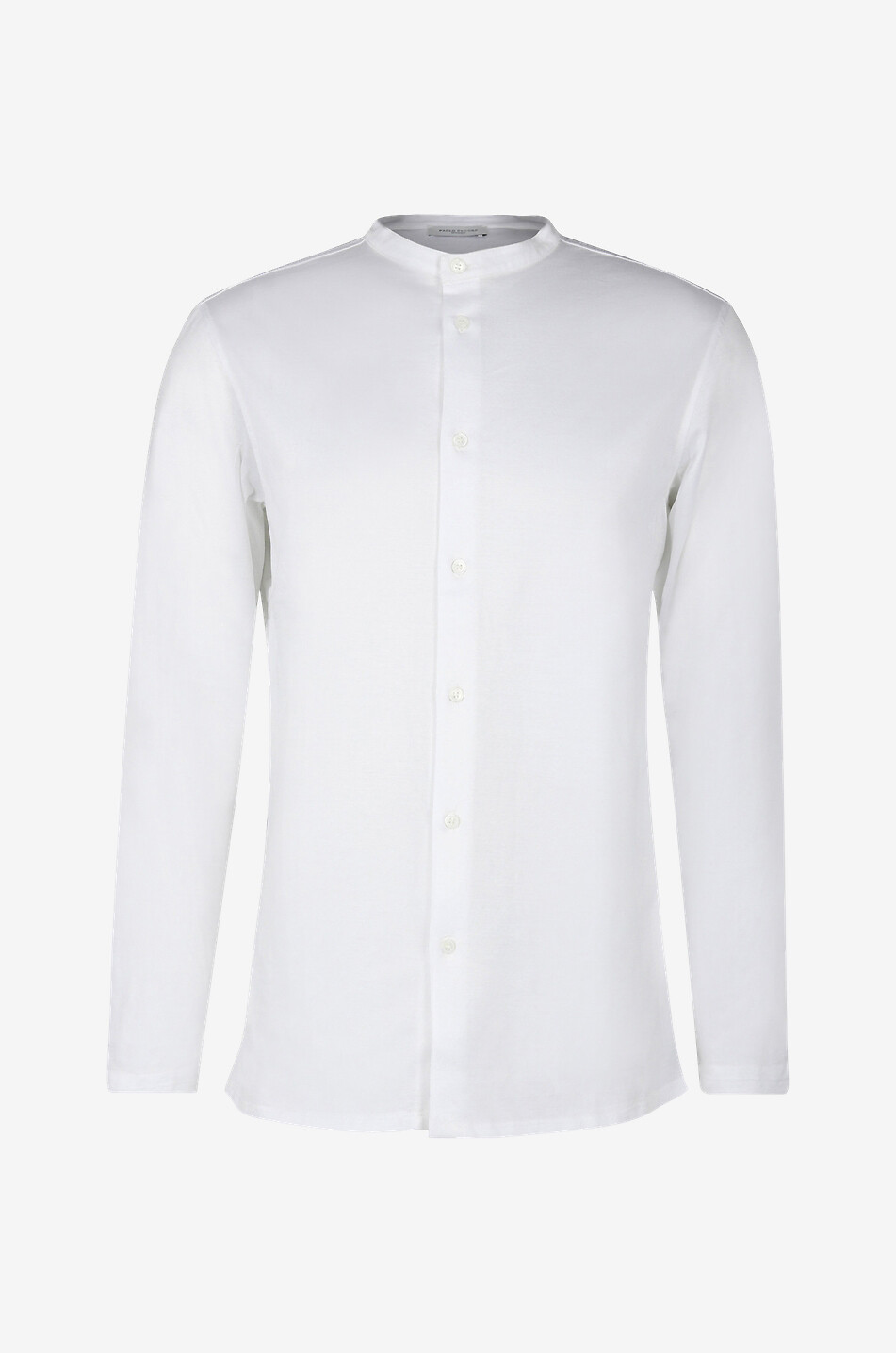 Mandarin collar slim fit cotton shirt
