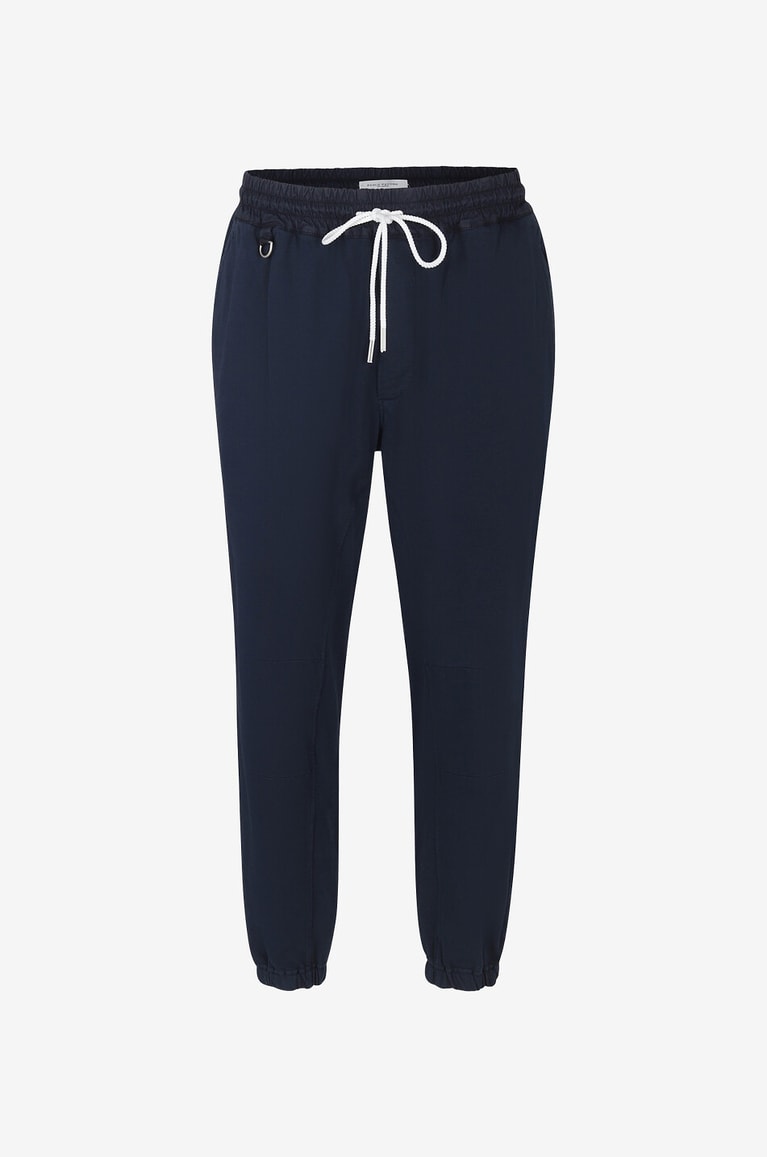 PAOLO PECORA Slim fit sweat jogging trousers Men DARK BLUE 1