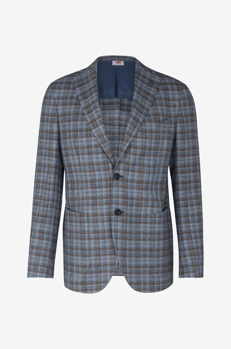 Blazer à carreaux à boutonnage simple.