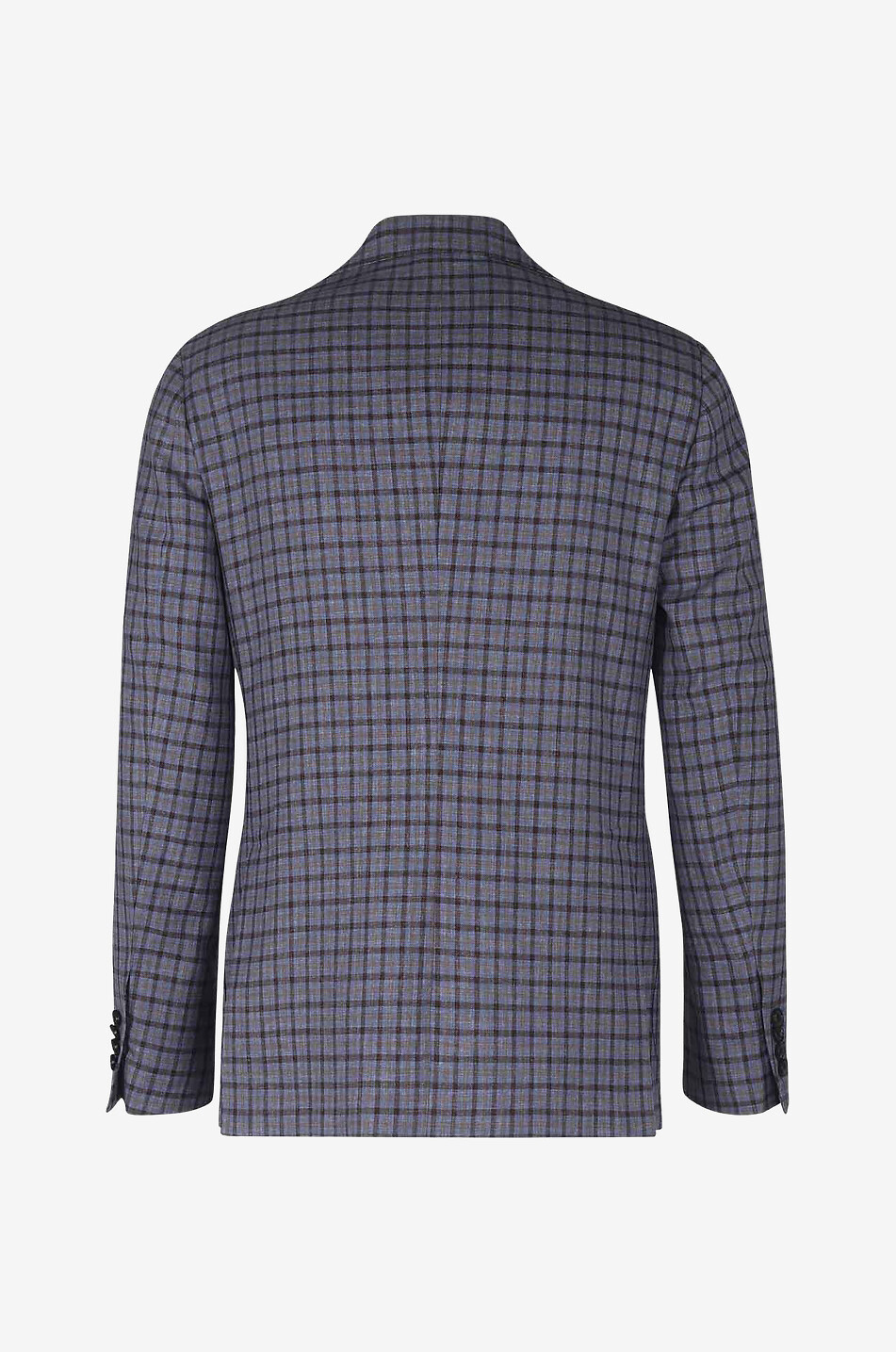 Karierter Blazer aus Wolle und Leinen