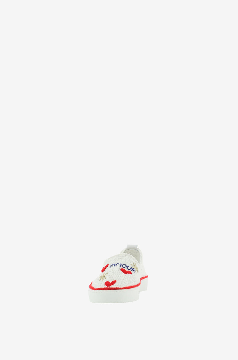 AMROSE Baskets slip-on crochetées Amour Infini Femme BLANC 2
