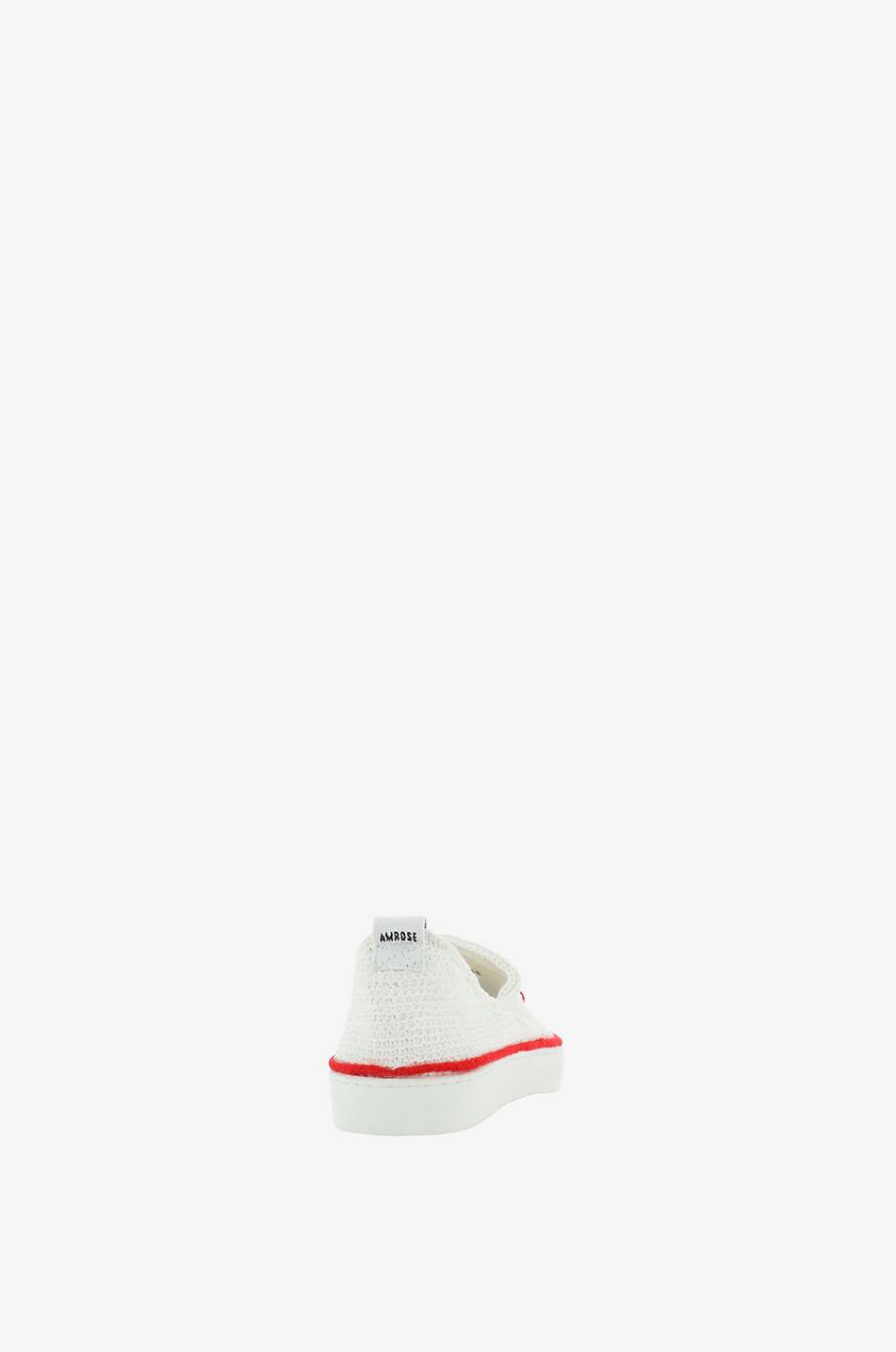 AMROSE Baskets slip-on crochetées Amour Infini Femme BLANC 4