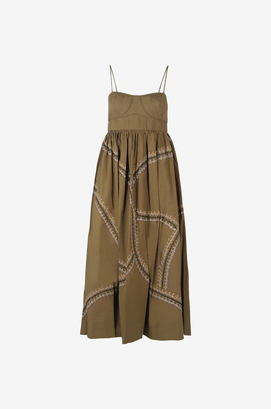 Besticktes Midi-Trägerkleid Mariza