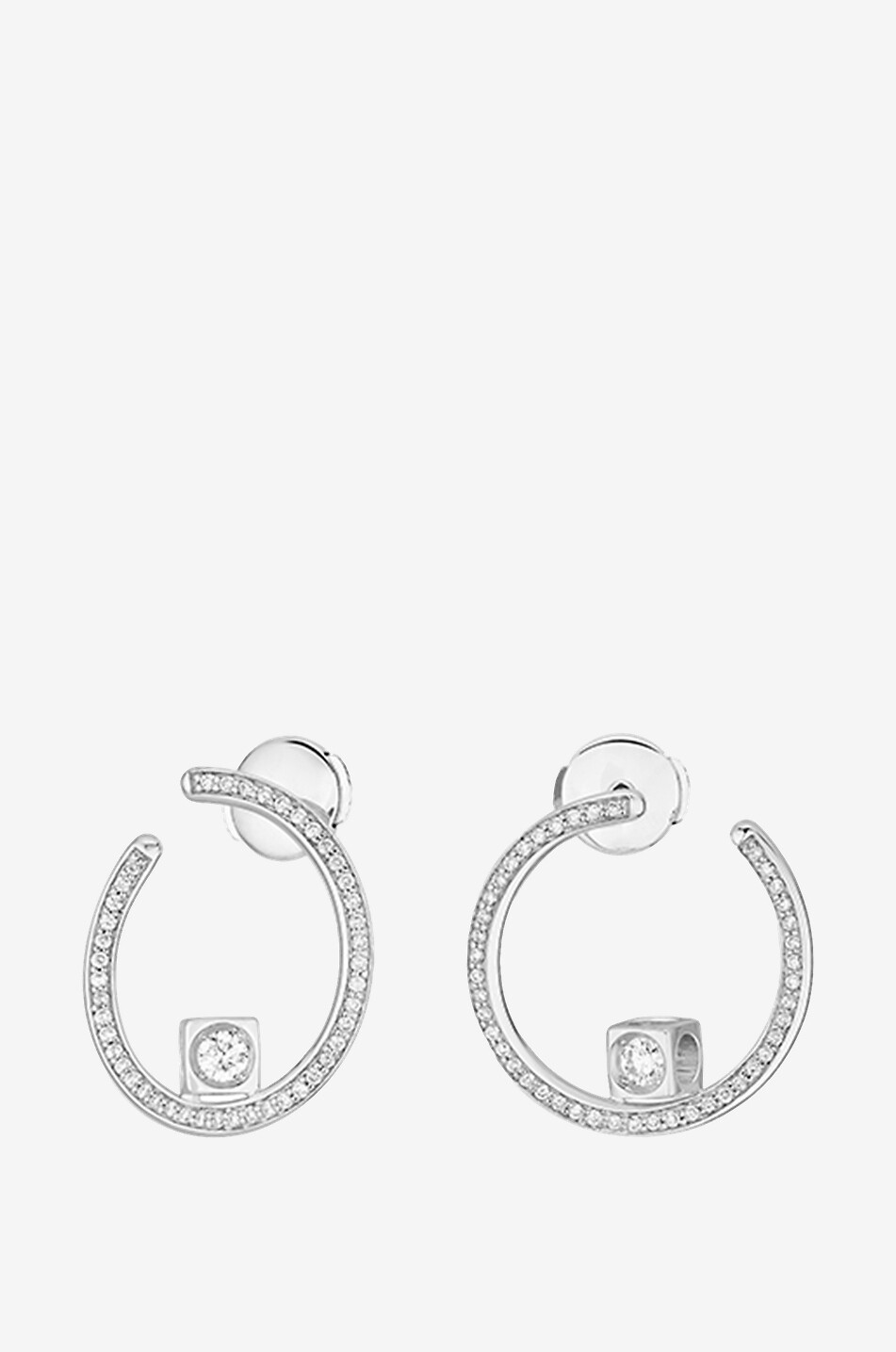 Creolen aus Weissgold und Diamanten Le Cube Diamant