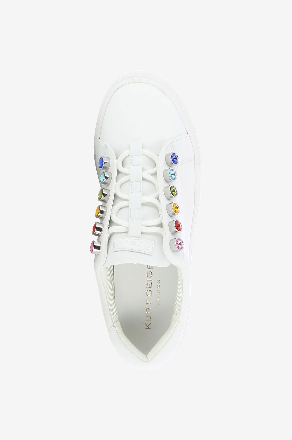 KURT GEIGER LONDON Liviah Chunky Rainbow low-top leather sneakers Women WHITE 5