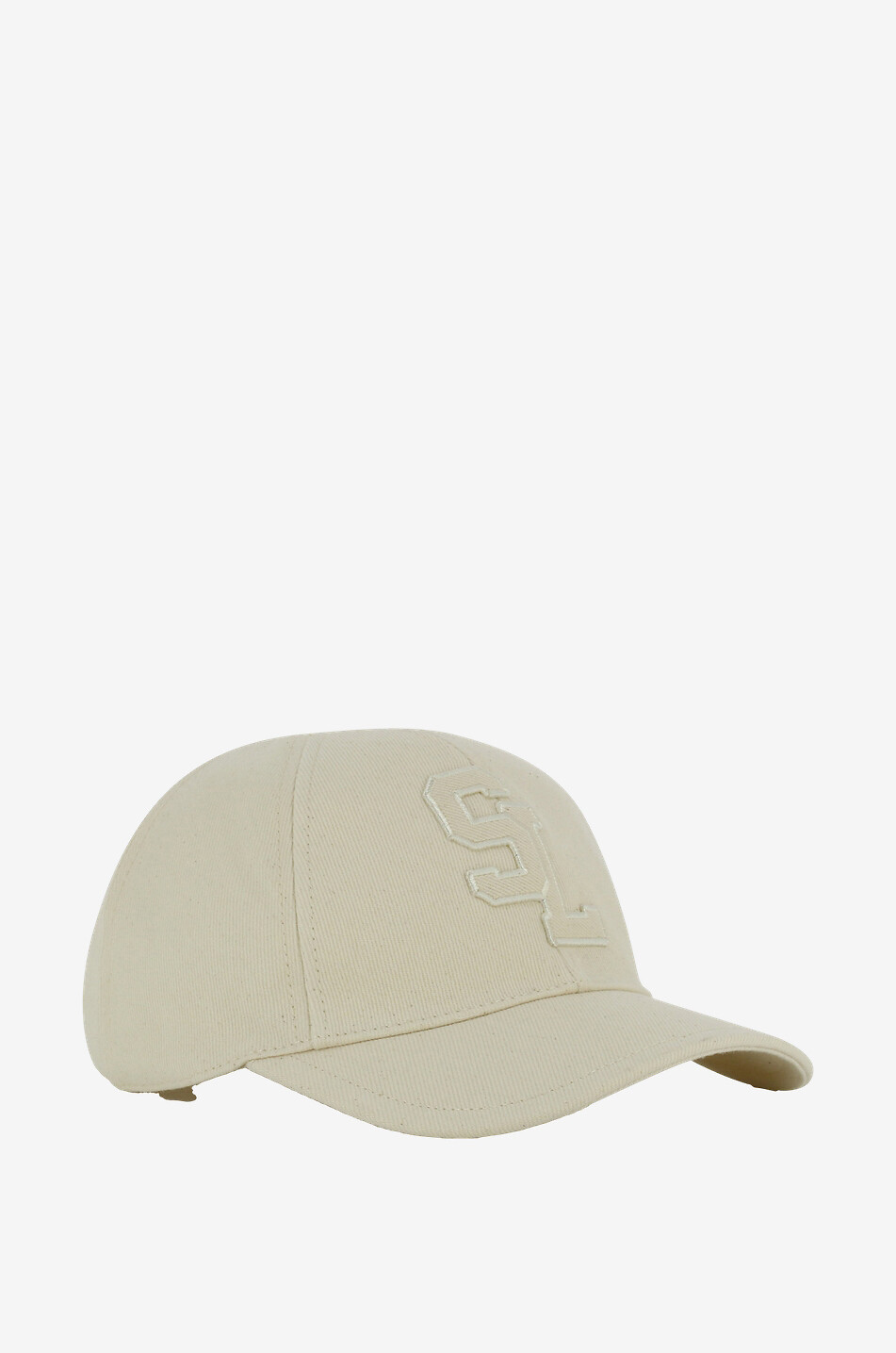 SAINT LAURENT PARIS Casquette en toile de coton SL Femme BLANC CASSE 2