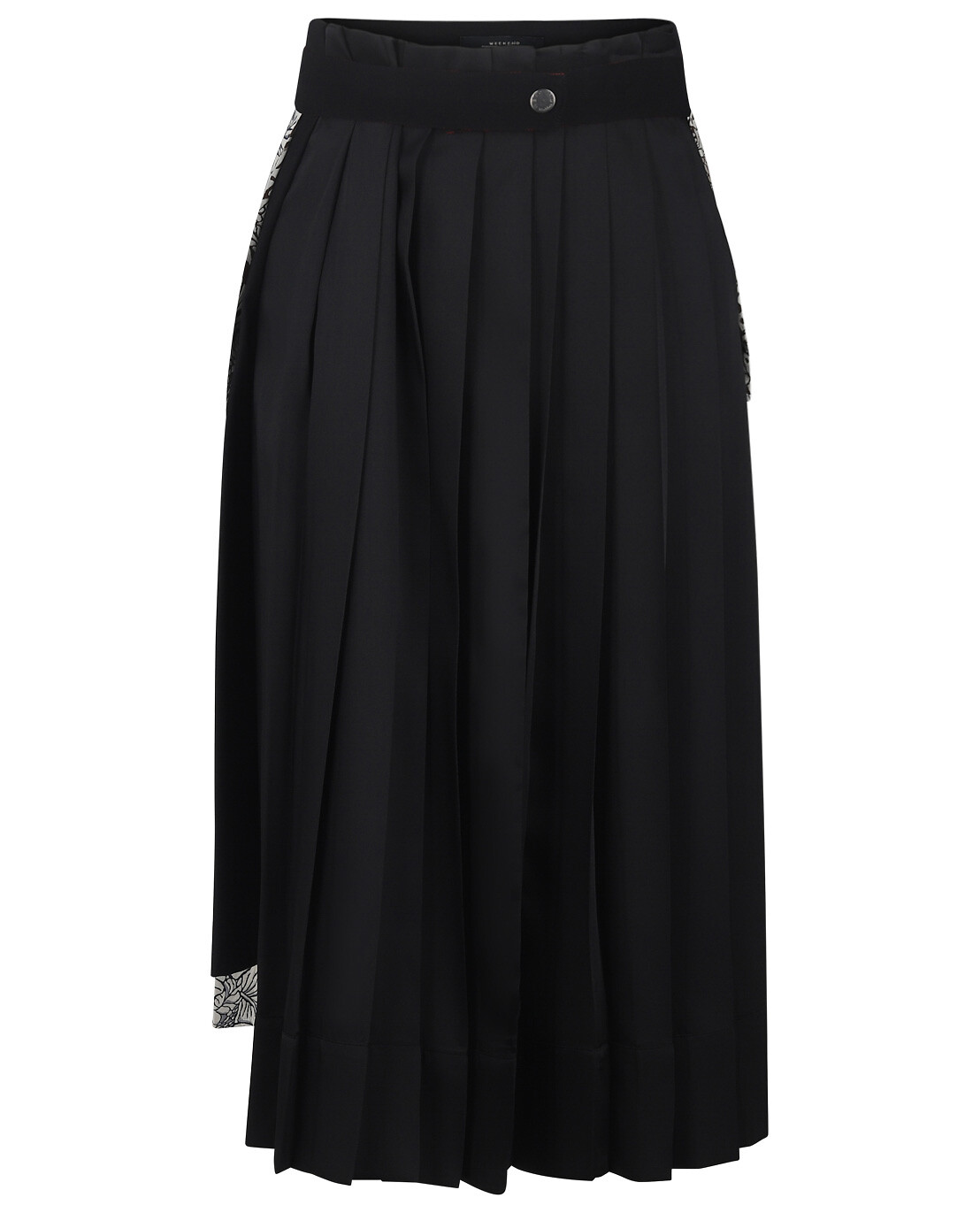 WEEKEND MAX MARA Lago pleated midi skirt in twill and brocade Women BLACK 1