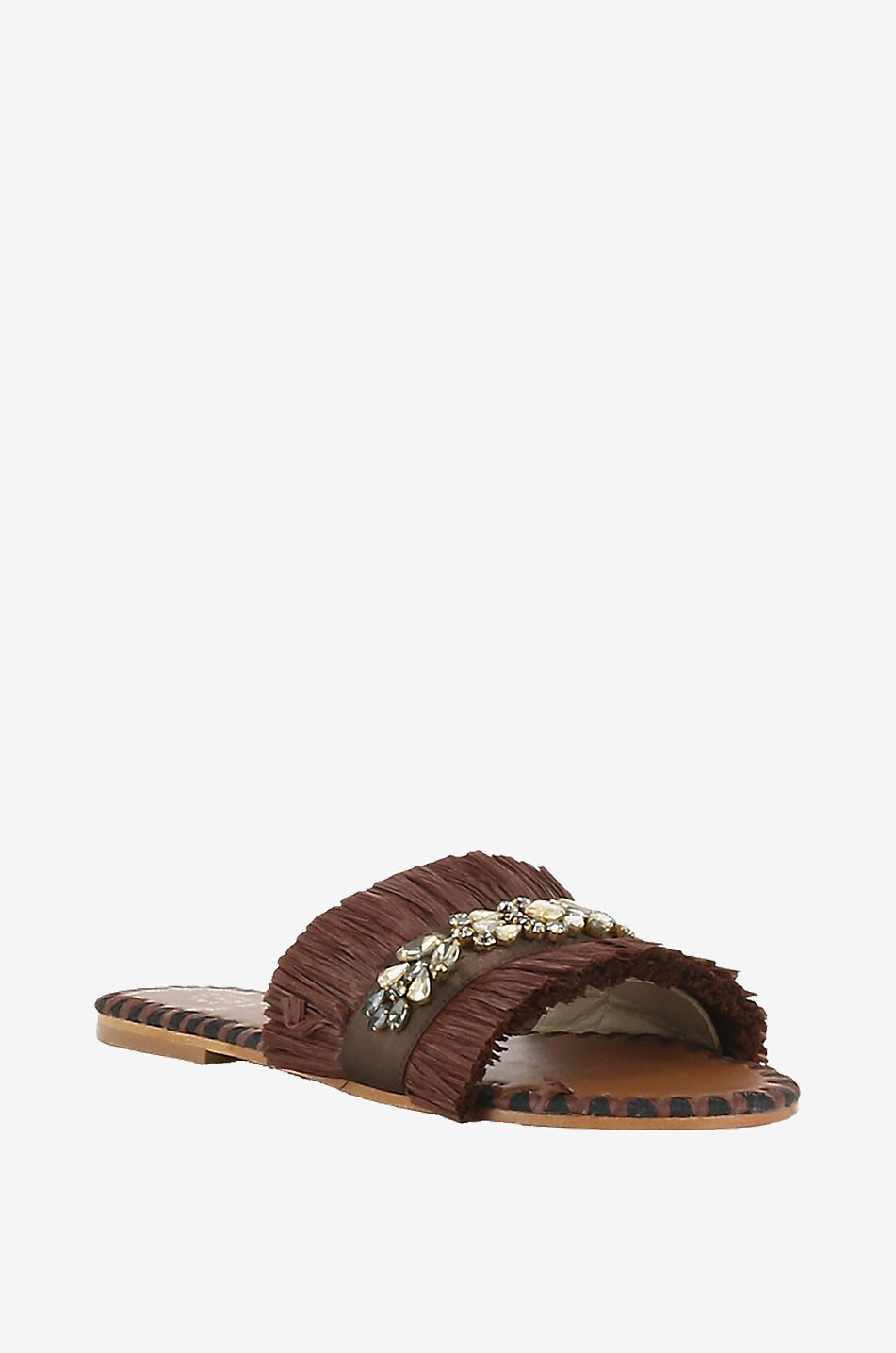 Mules plates en raphia Semira