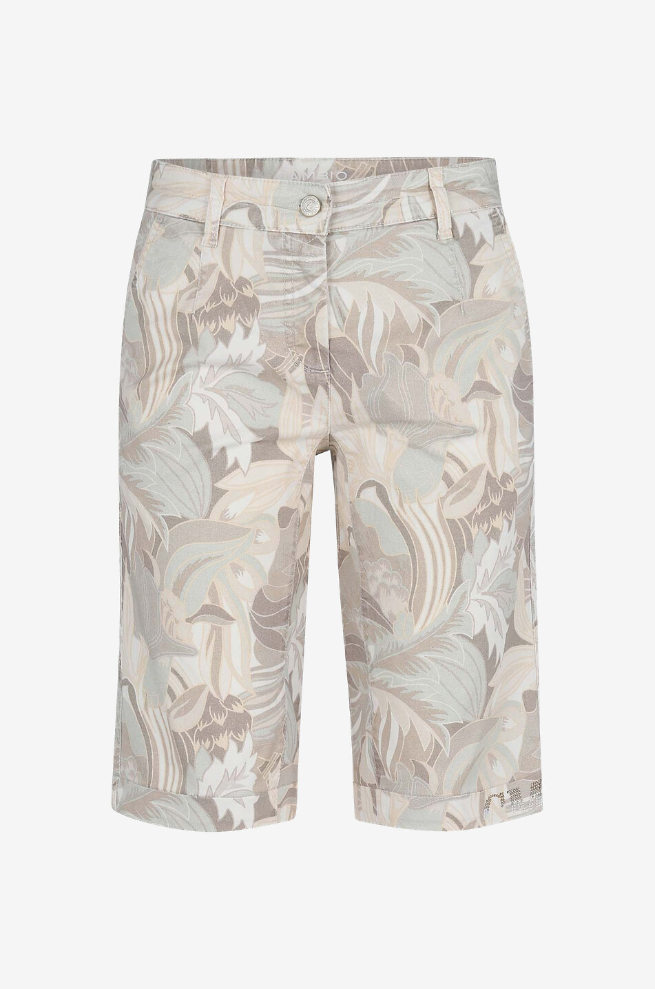 Blooming Summer Leaf printed bermuda shorts