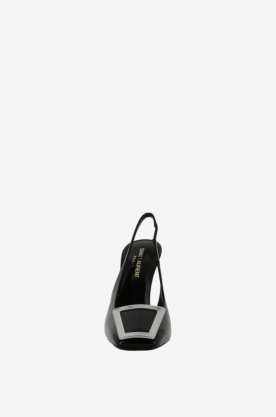 SAINT LAURENT PARIS Escarpins à bride arrière en cuir verni Maxine 115 Femme NOIR 2