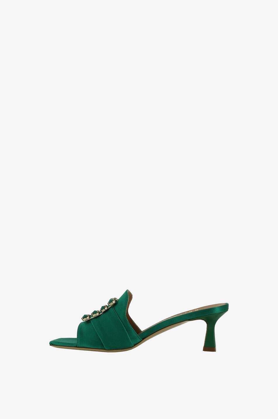 Basa 55 crystal clad heeled satin mules