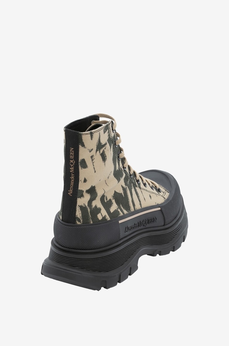 ALEXANDER McQUEEN Bottines à lacets en toile imprimée McQUEEN Graffiti Tread Slick Homme MULTICOLORE 3