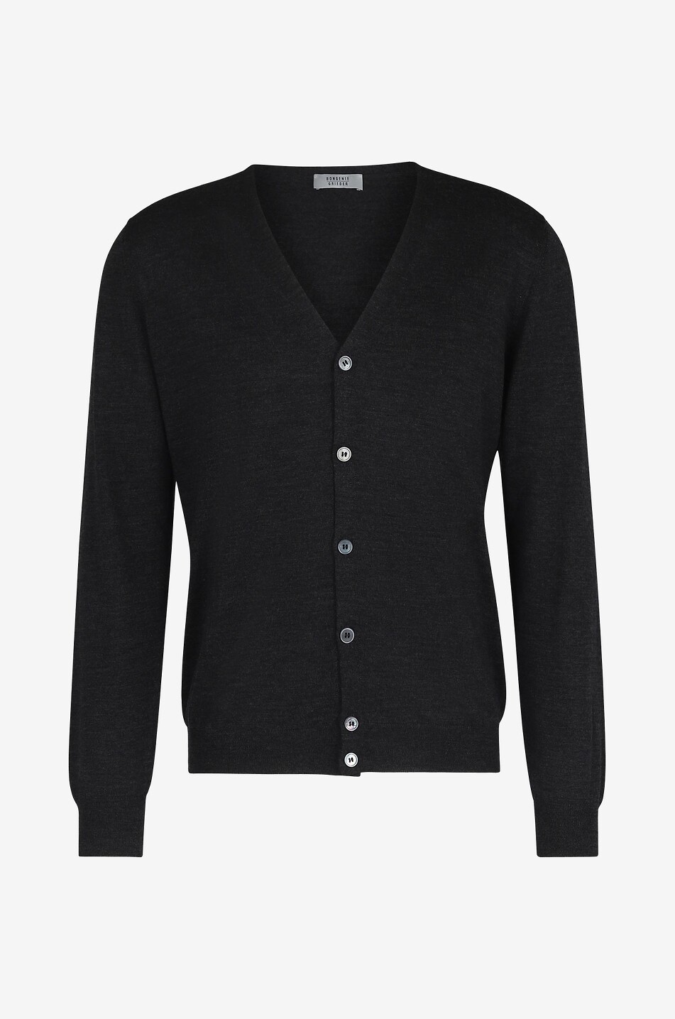 Button-down V-neck collar cardigan in wool and silk