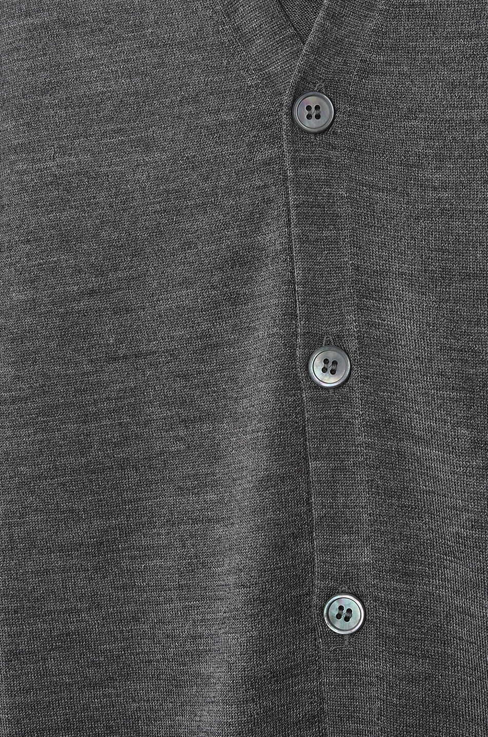 Cardigan boutonné en laine et soie à col V