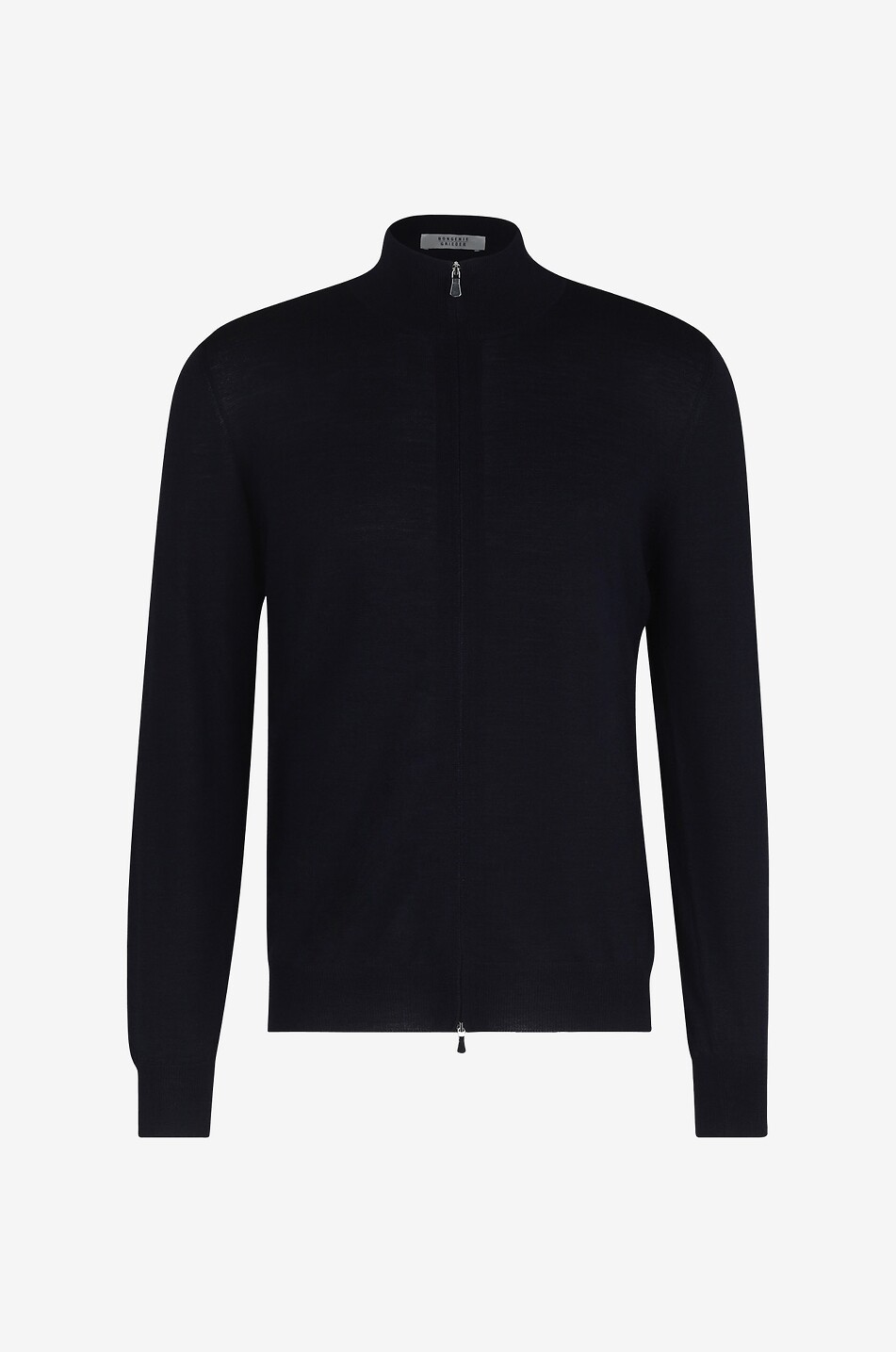 Feinstrick-Cardigan aus Wolle und Seide mit Stehkragen