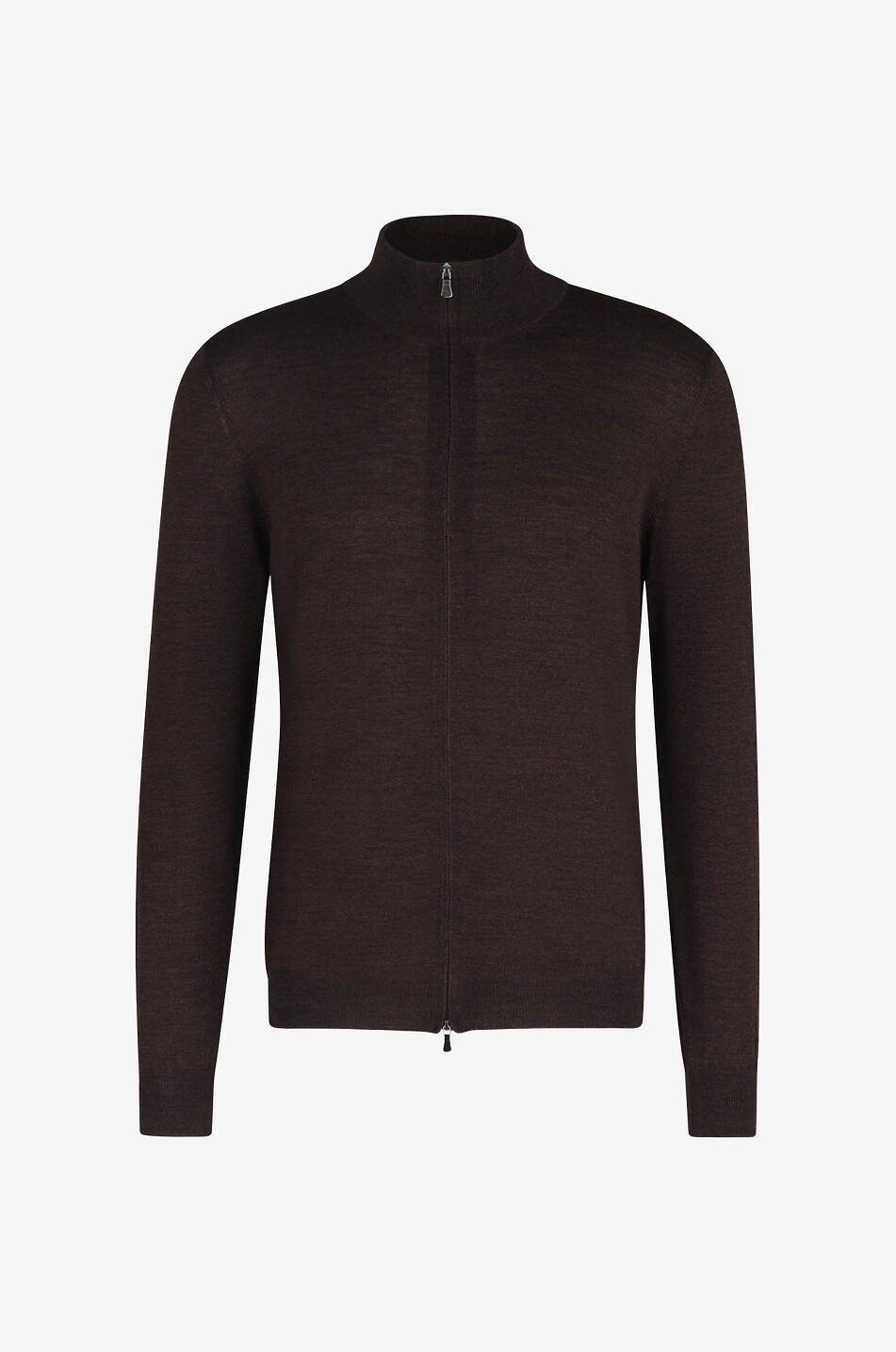BONGÉNIE Feinstrick-Cardigan aus Wolle und Seide mit Stehkragen Herren BRAUN 1