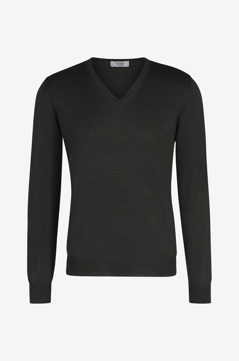 BONGENIE Feinstrickpullover aus Wolle und Seide mit V-Ausschnitt Herren GRÜN 1