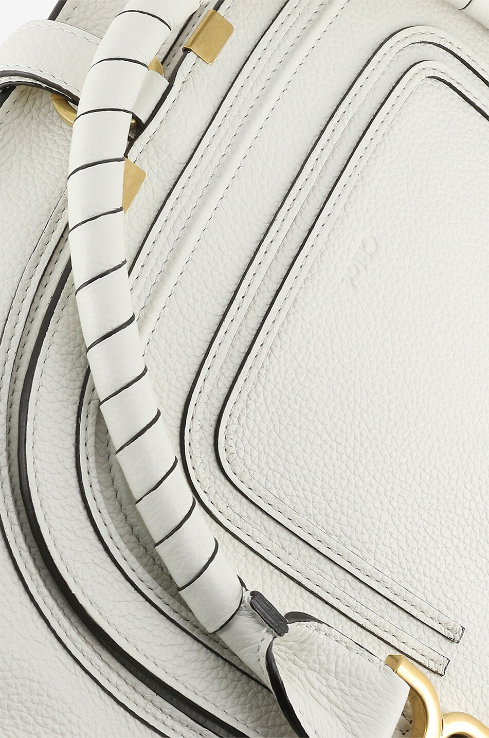 CHLOE Marcie Medium double carry grained leather bag Women WHITE 6