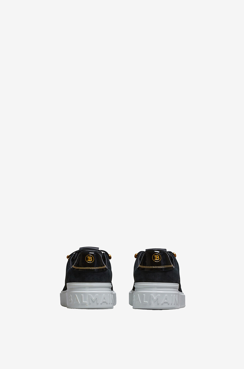 BALMAIN B-Court low-top sneakers in patent leather and suede Women BLACK 3