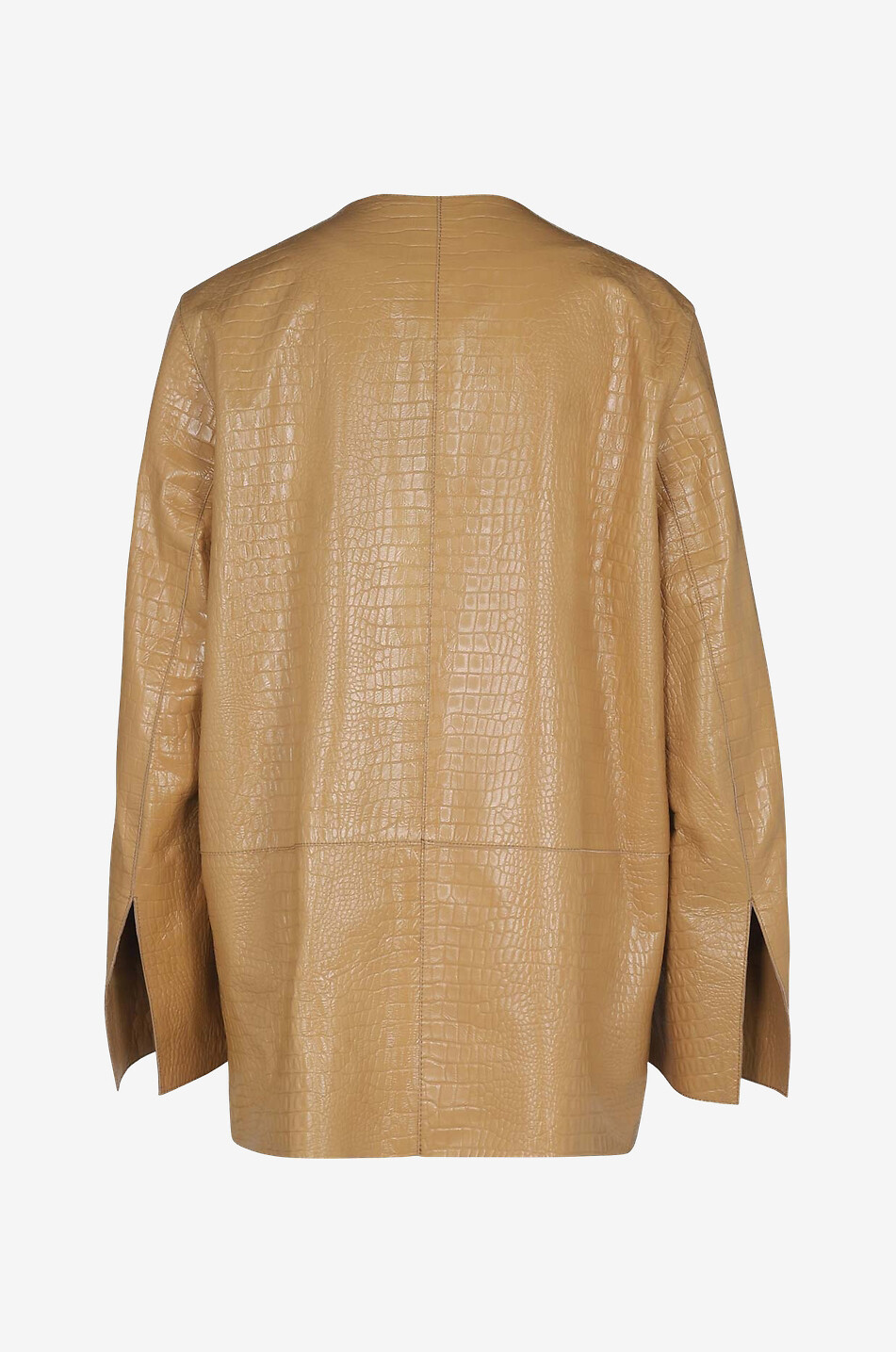 Croc embossed lamb leather jacket