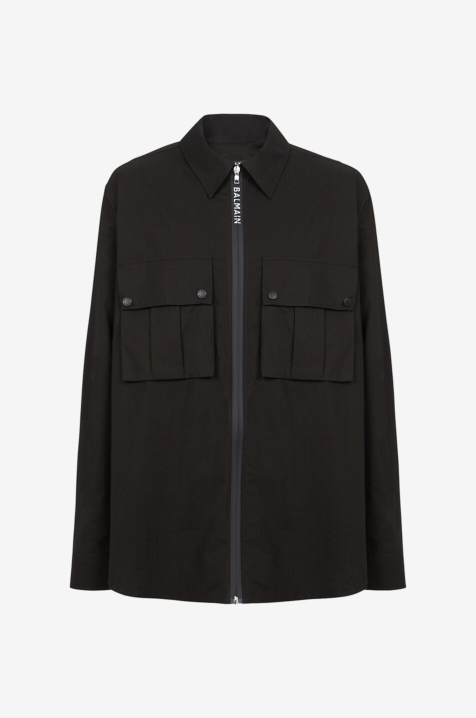 Hemd aus Popeline mit Reissverschluss und Logo