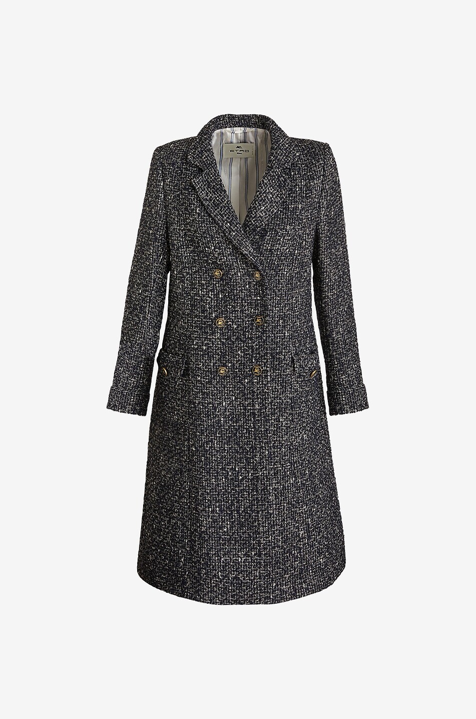 Doppelreihiger Dreiviertelmantel aus Bouclé