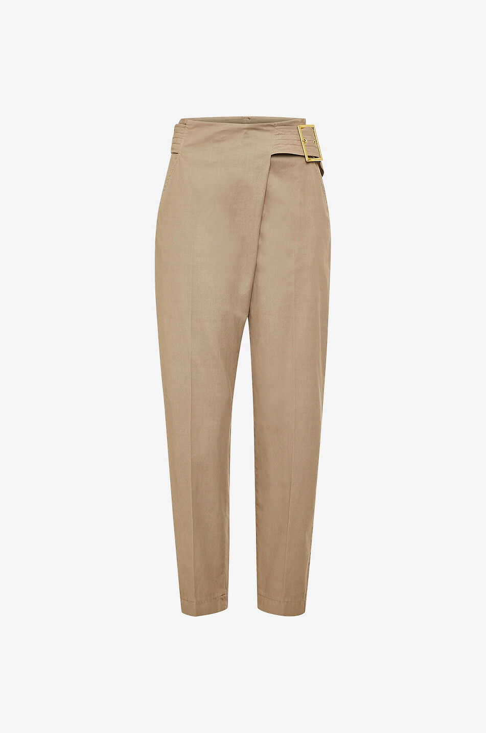 MAISON COMMON Karottenhose mit hoher Taille Overlay Detail Damen KAMELFARBEN 1