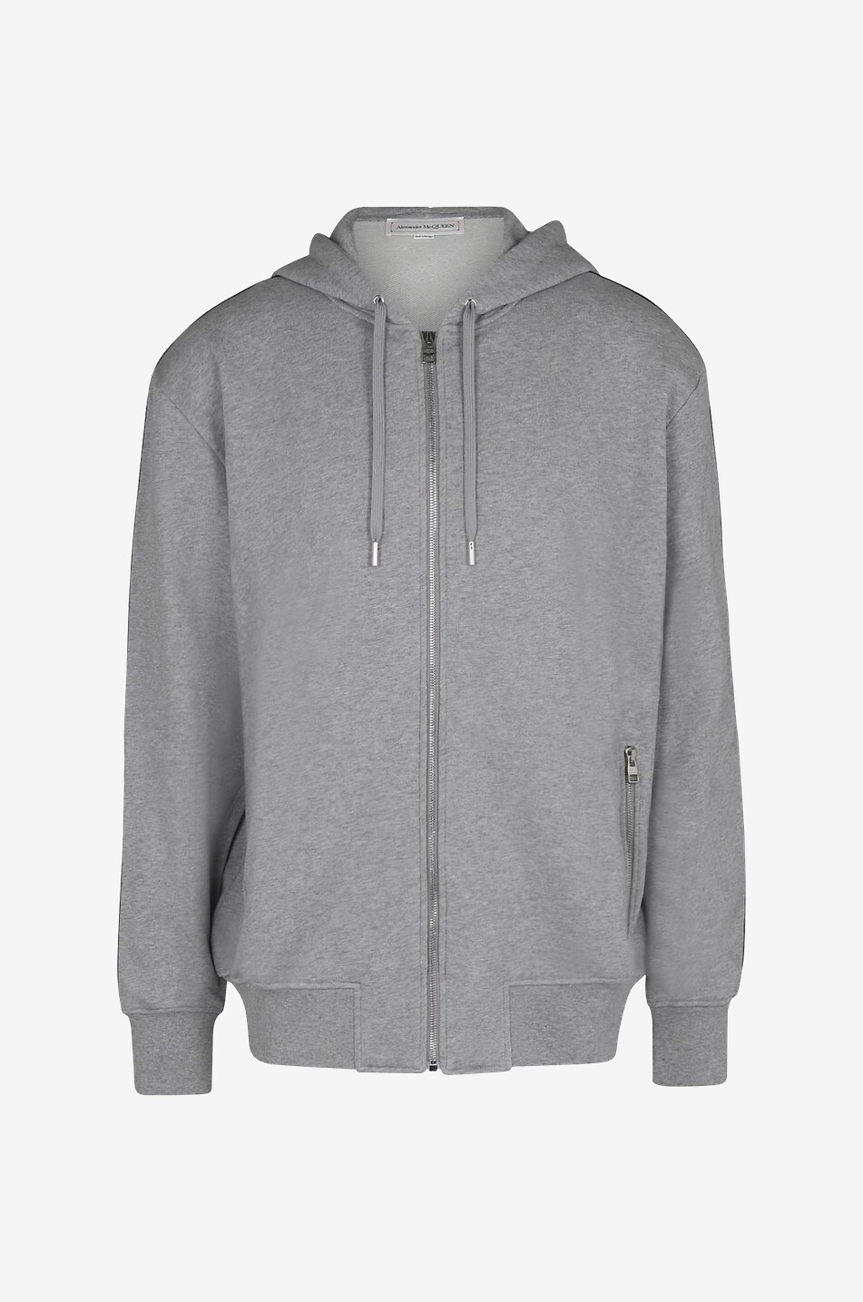 Selvedge Logo Tape embroidered zip-up hooded sweatshirt