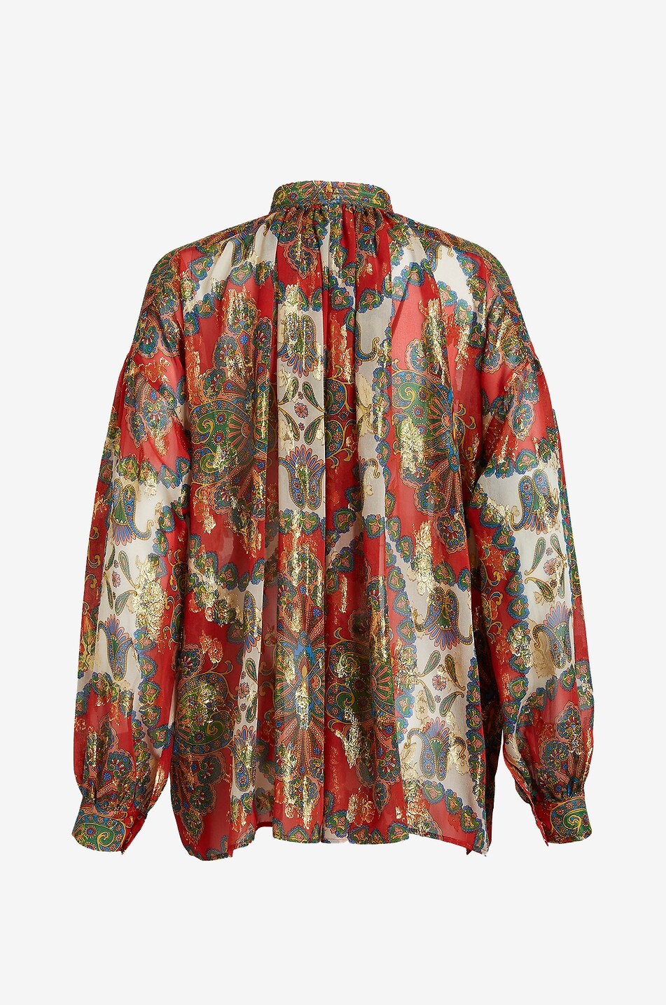 ETRO Bluse aus Seide und Lurex Paisley Medallion Damen ROT 2