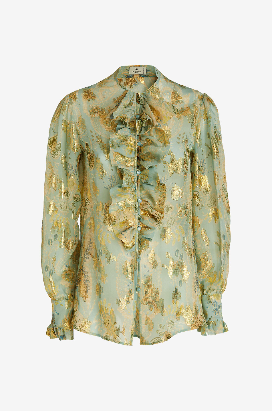 Hemd aus Fil-Coupé-Seide mit Blütenmotiven