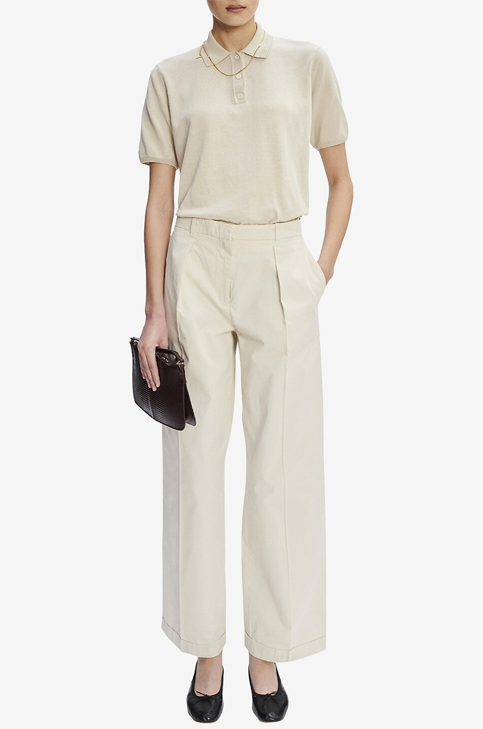 A.P.C. Pantalon à pinces large en gabardine Grand Camila Femme BLANC 2