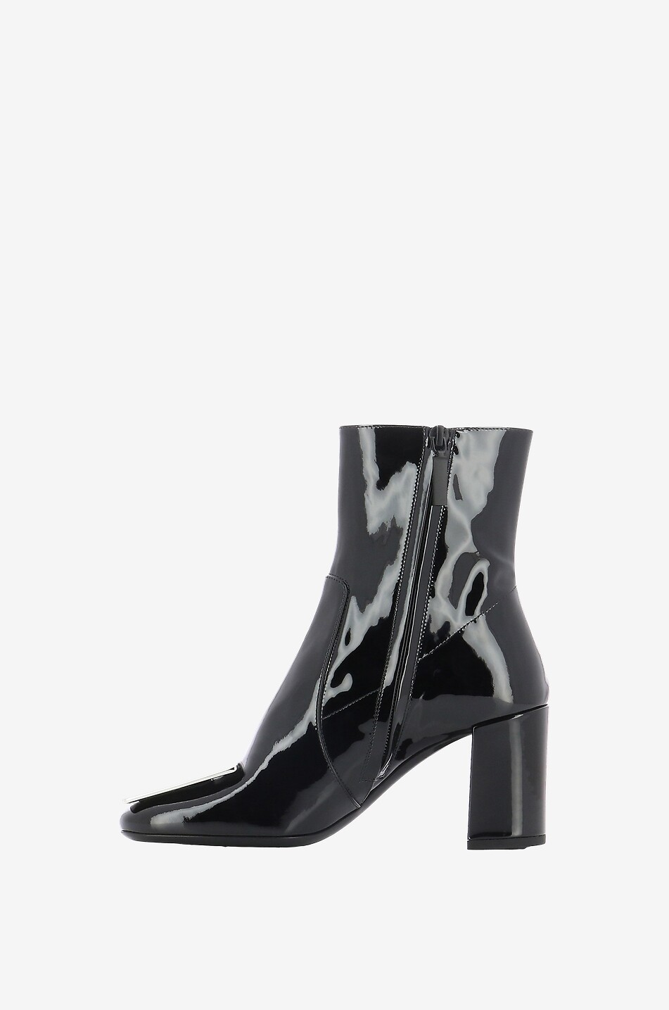 Ladies patent leather ankle boots best sale