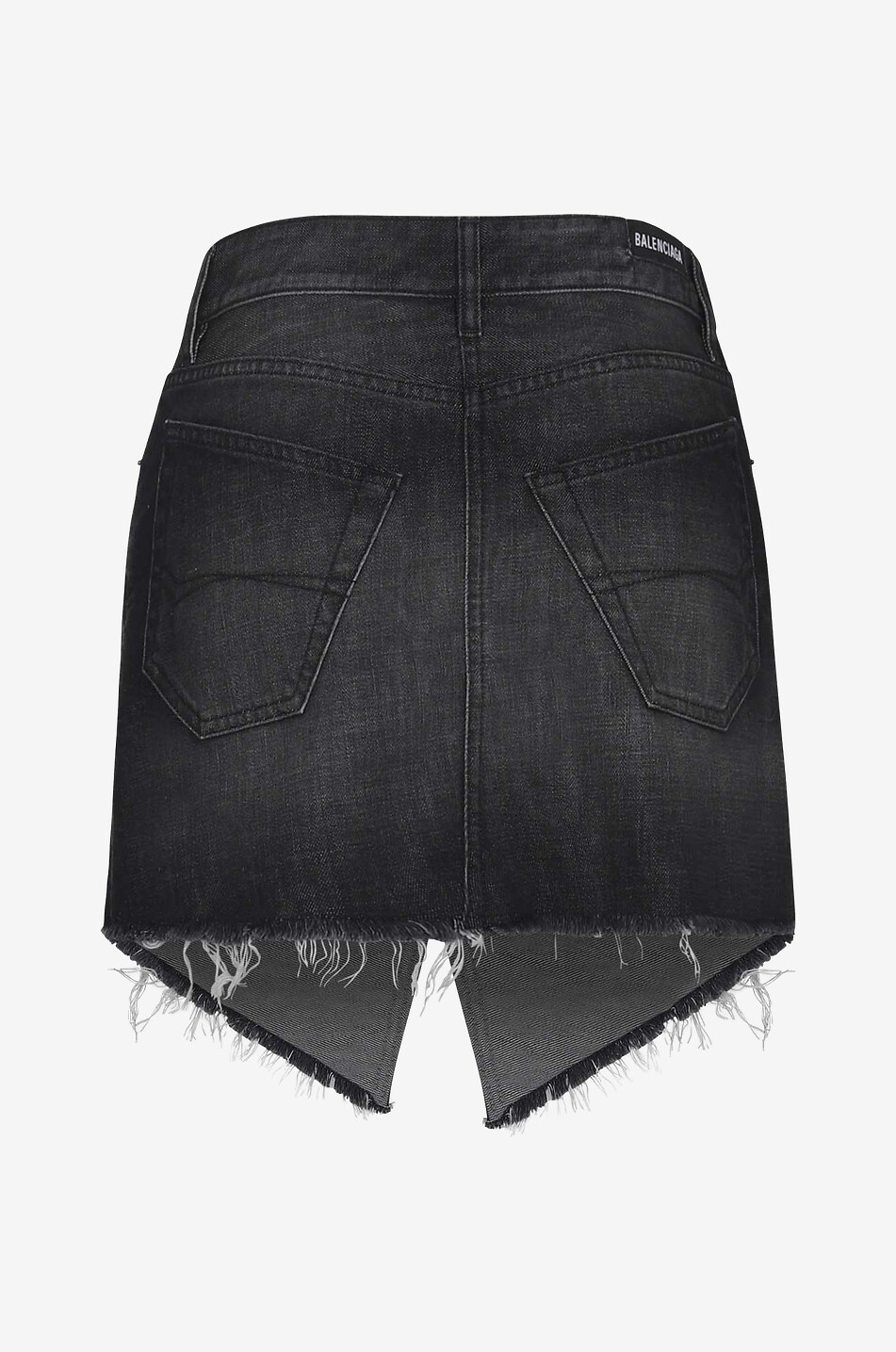 Cut-Up frayed denim mini skirt - BALENCIAGA - BLACK