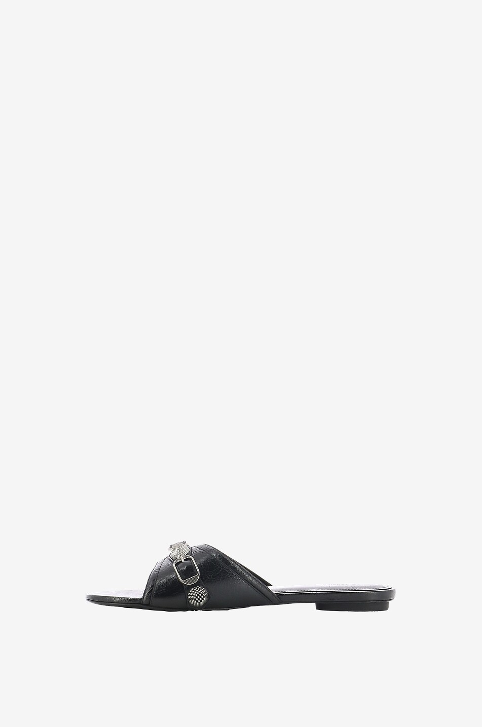 BALENCIAGA Flache Pantoletten aus Arenaleder Cagole Damen SCHWARZ 3