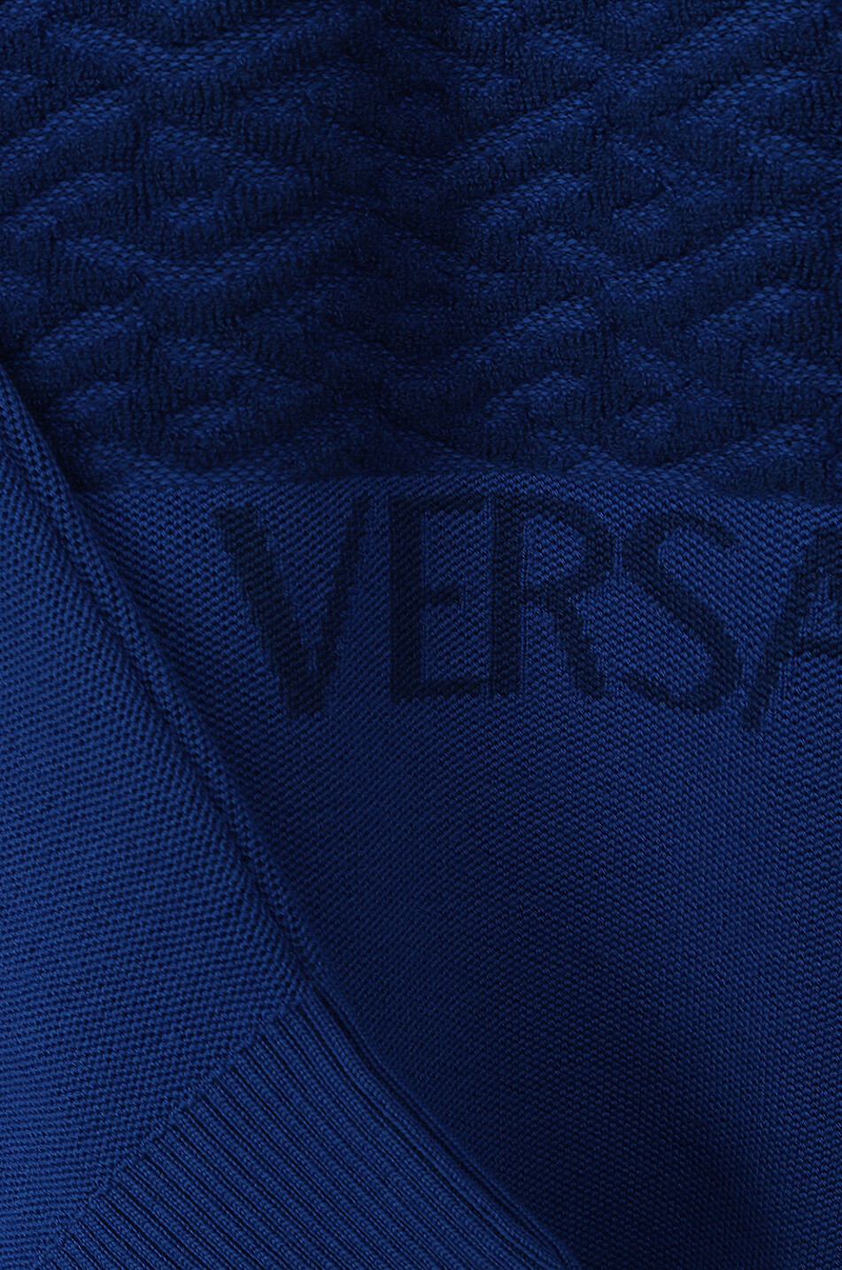 VERSACE Pull jacquard en laine La Greca Homme BLEU 3