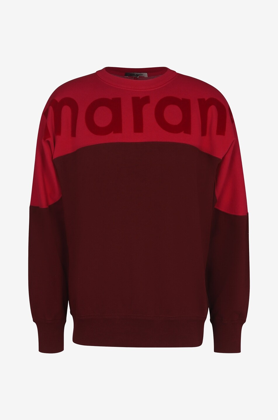 ISABEL MARANT Sweat-shirt à col rond bicolore flocké Howley Homme ROUGE FONCÉ 1