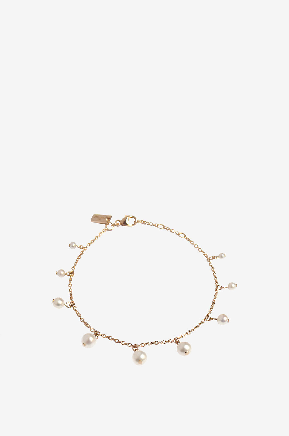 Akoya pearl adorned gold-tone bracelet