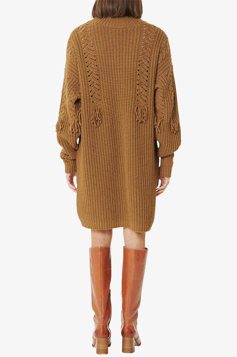 VANESSA BRUNO Vereni virgin wool mini dress Women COGNAC 4