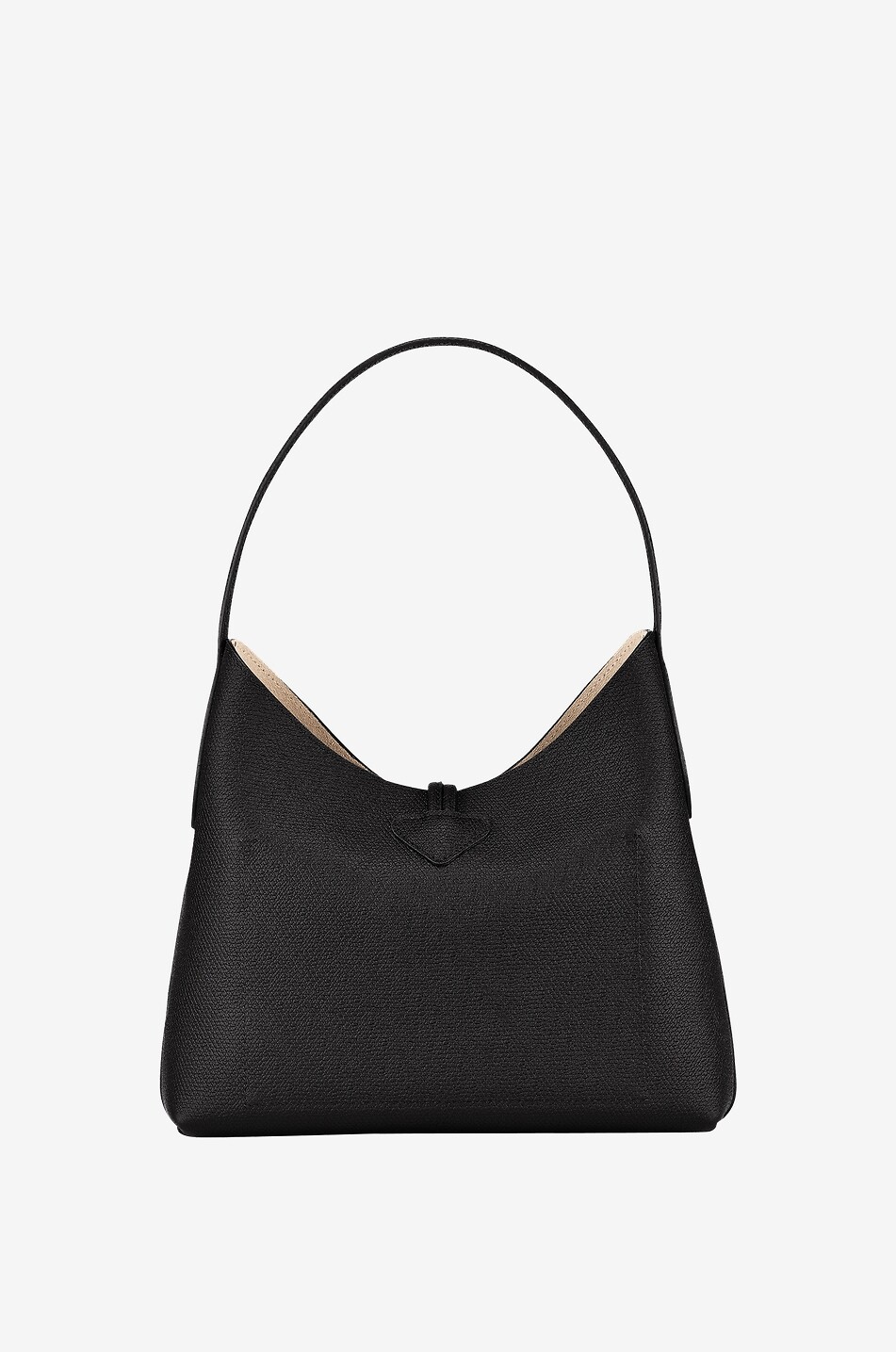 LONGCHAMP Sac porté épaule en cuir Roseau M Femme NOIR 3