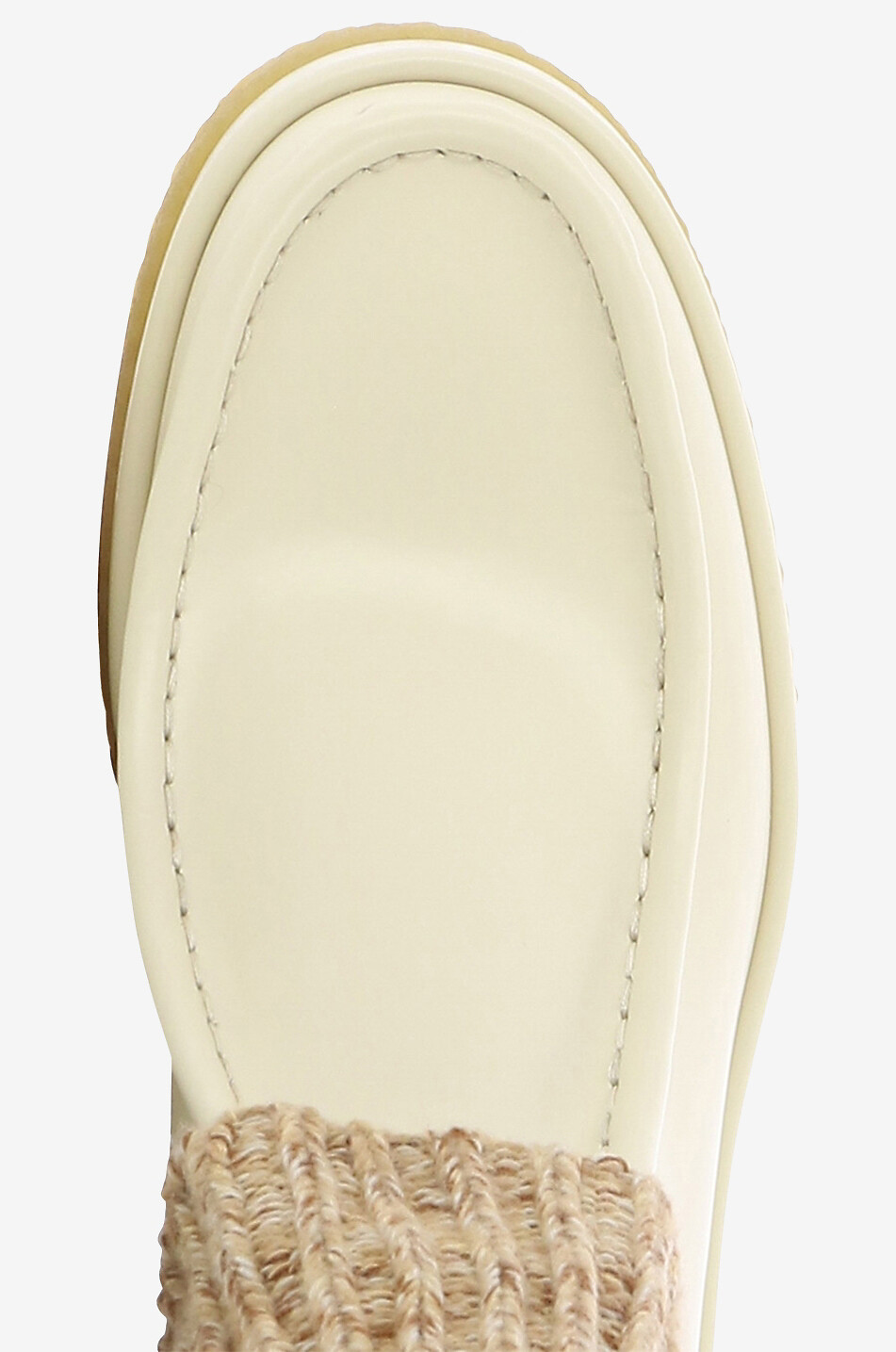 Bottines chaussette en cuir lisse et laine Jamie