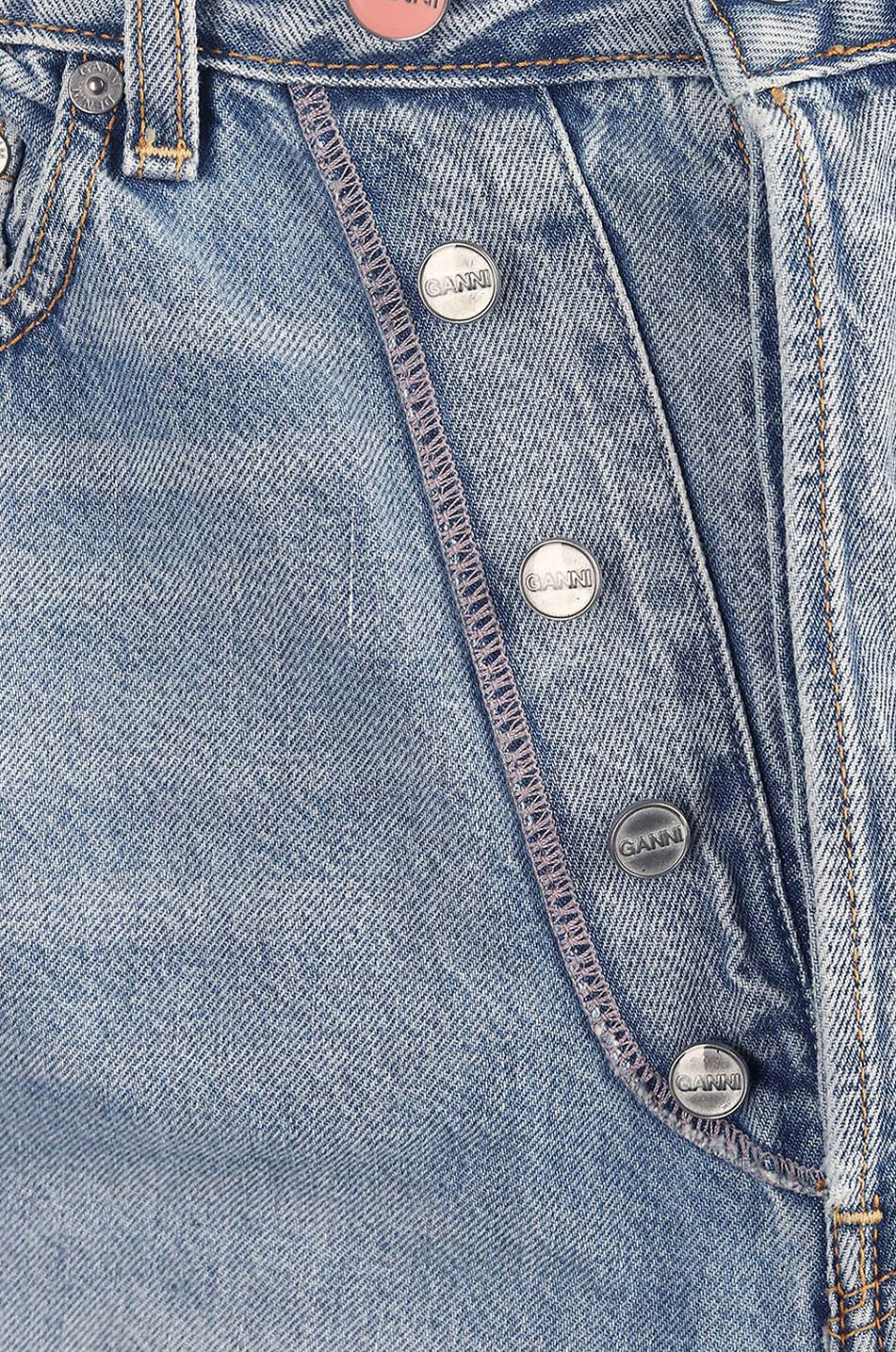 GANNI Lässig gerade Jeans aus Bio-Baumwolle Figni Light Blue Vintage Damen HELLBLAU 2