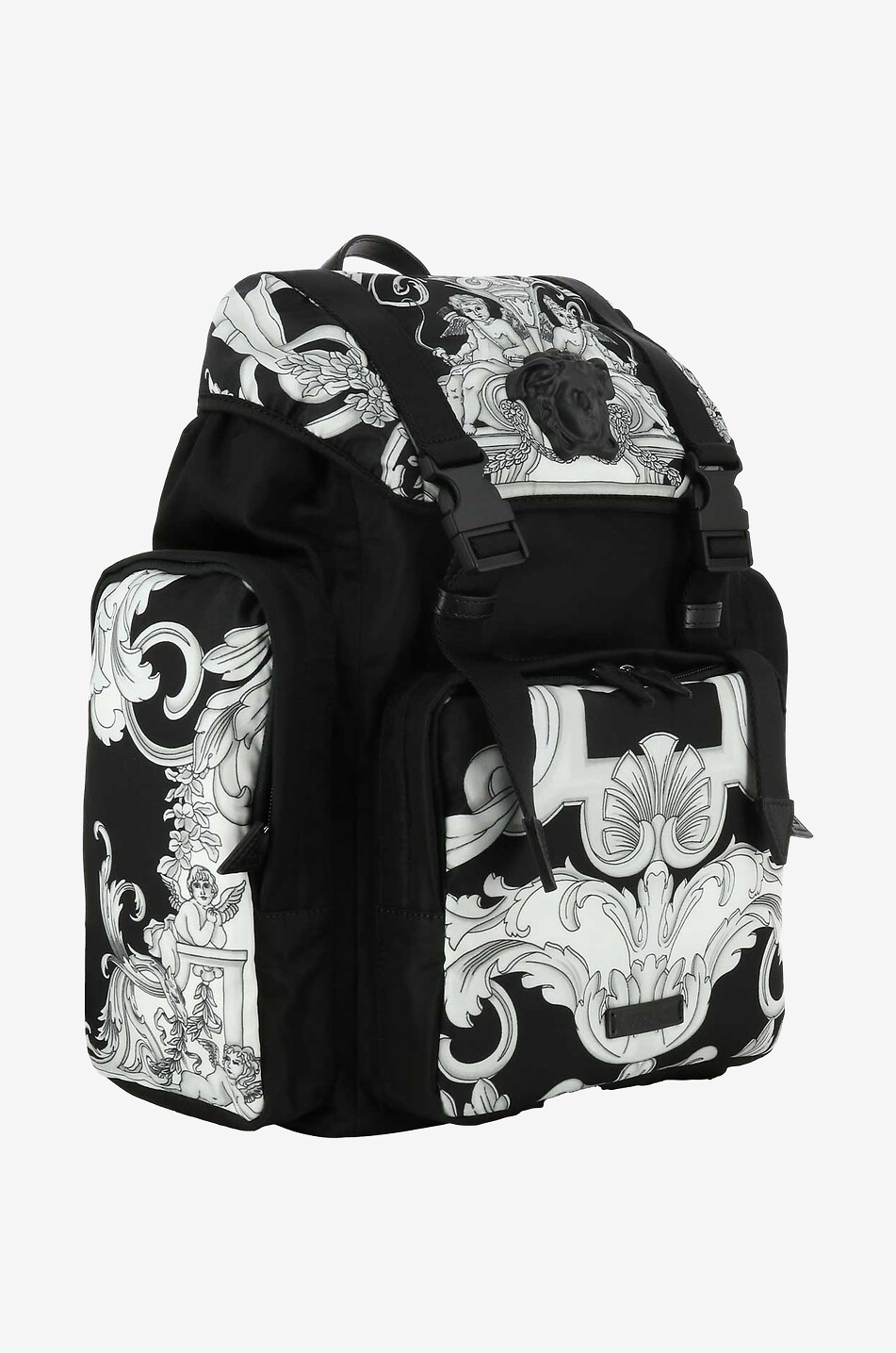 VERSACE Barocco La Greca printed nylon and leather backpack Men MULTI COLOURED 2