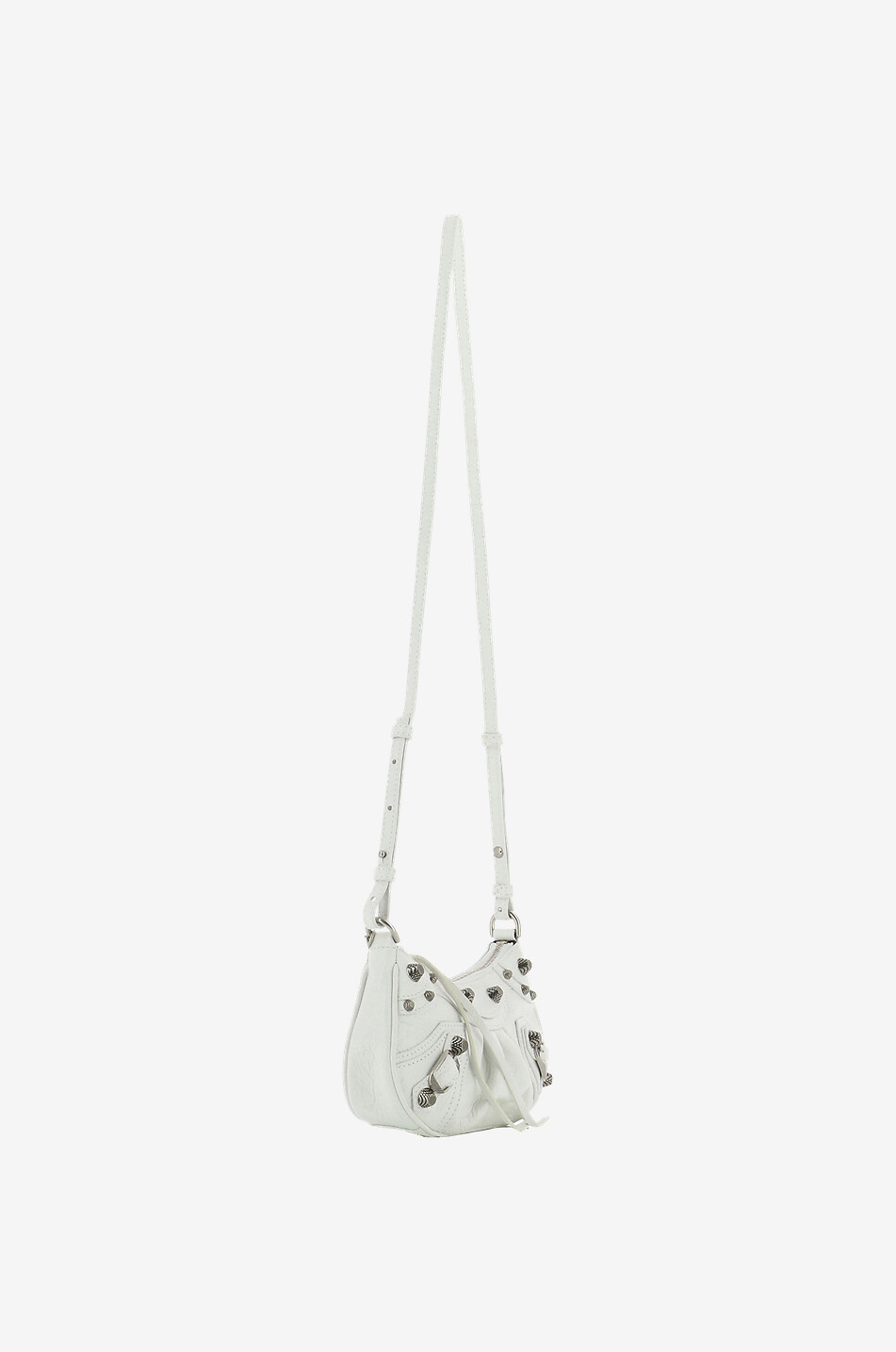 BALENCIAGA Schultertasche aus Arenaleder Le Cagole Mini Damen WEISS 5