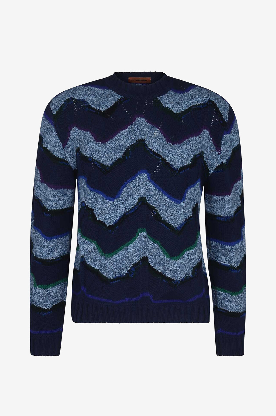 Zigzag patterned jacquard jumper in wool
